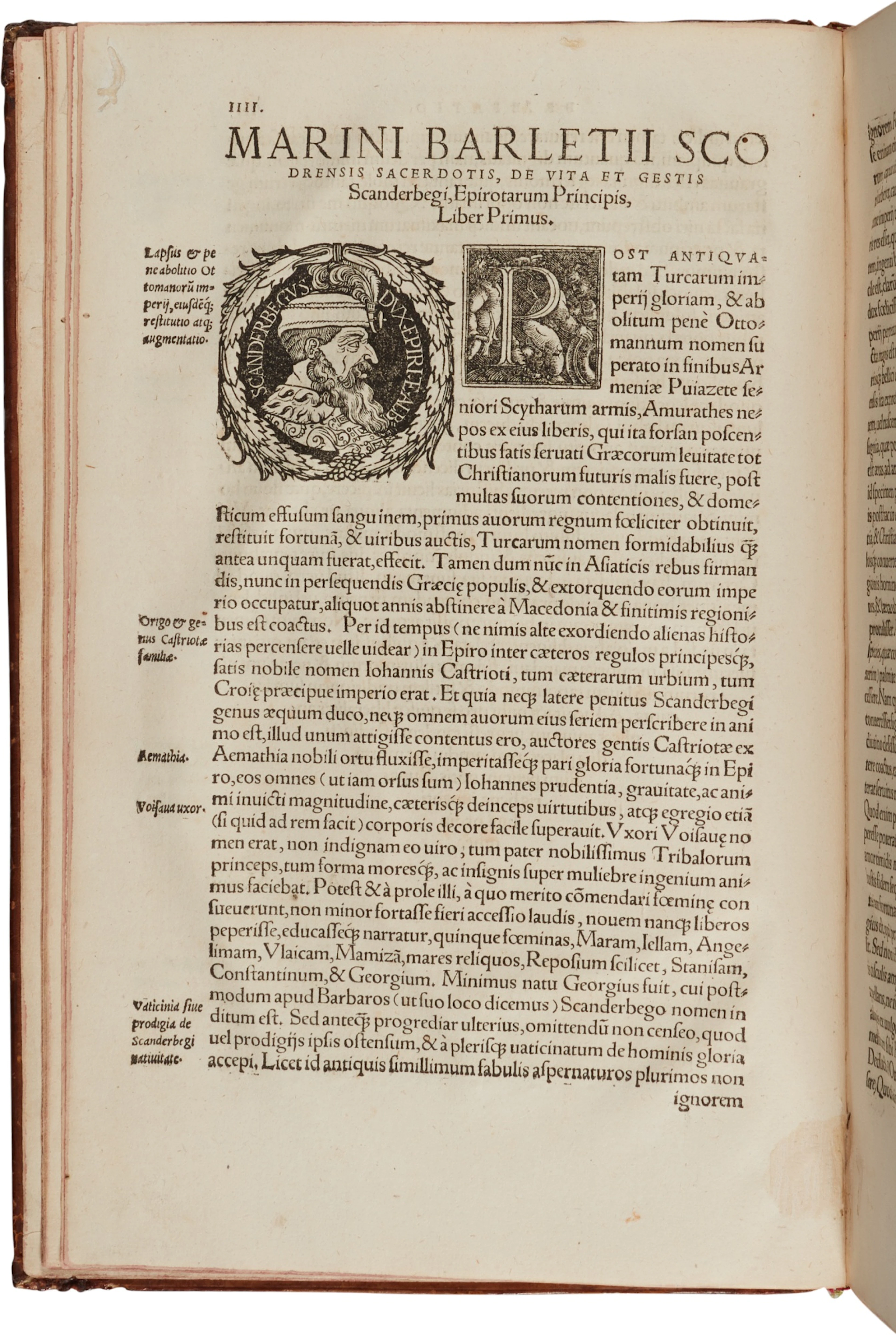 Barlezio, De vita... Scanderbegus, Strassburg, 1537, contemporary calf gilt