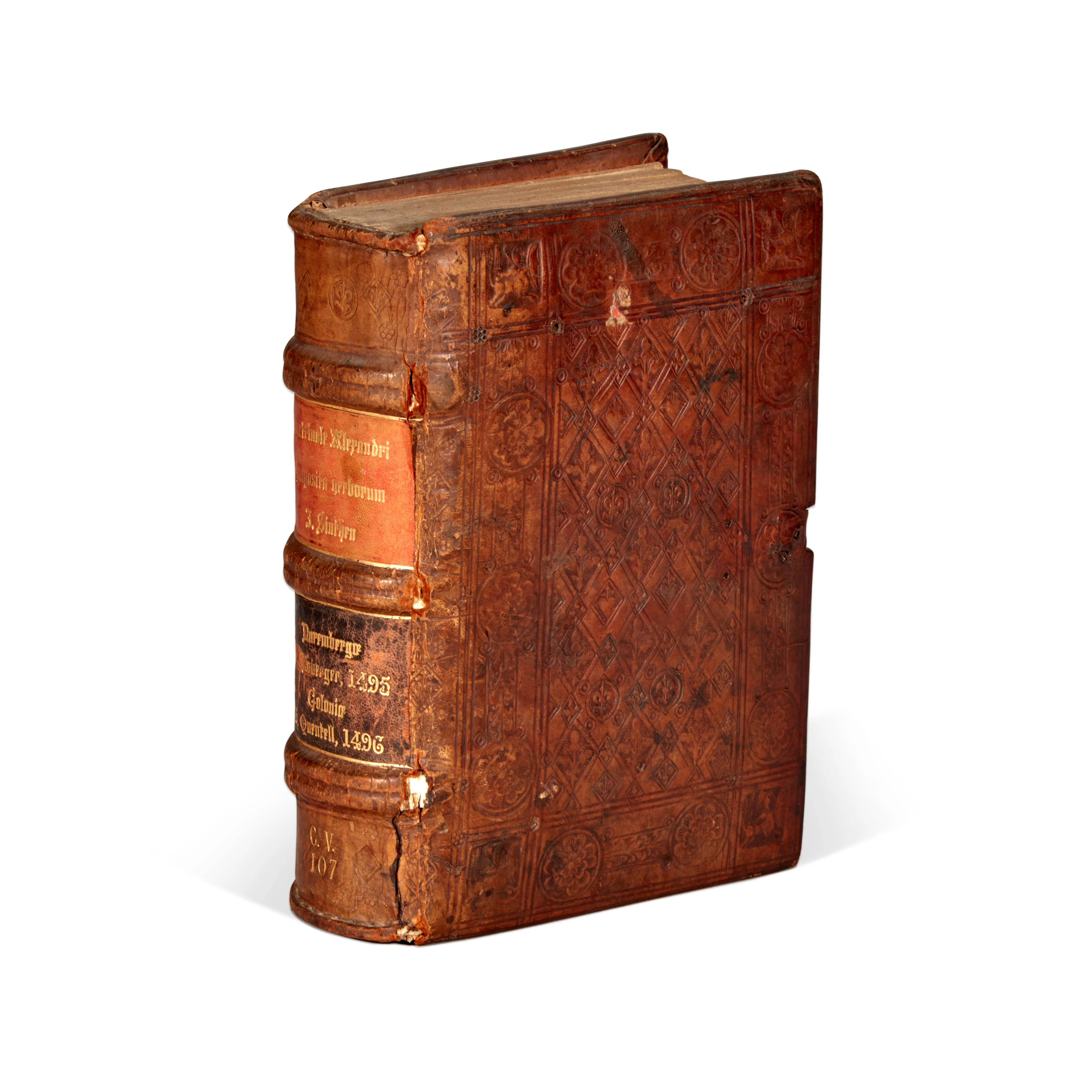 Alexander de Villa Dei, Doctrinale, Nuremberg, 1495, contemporary stamped calf