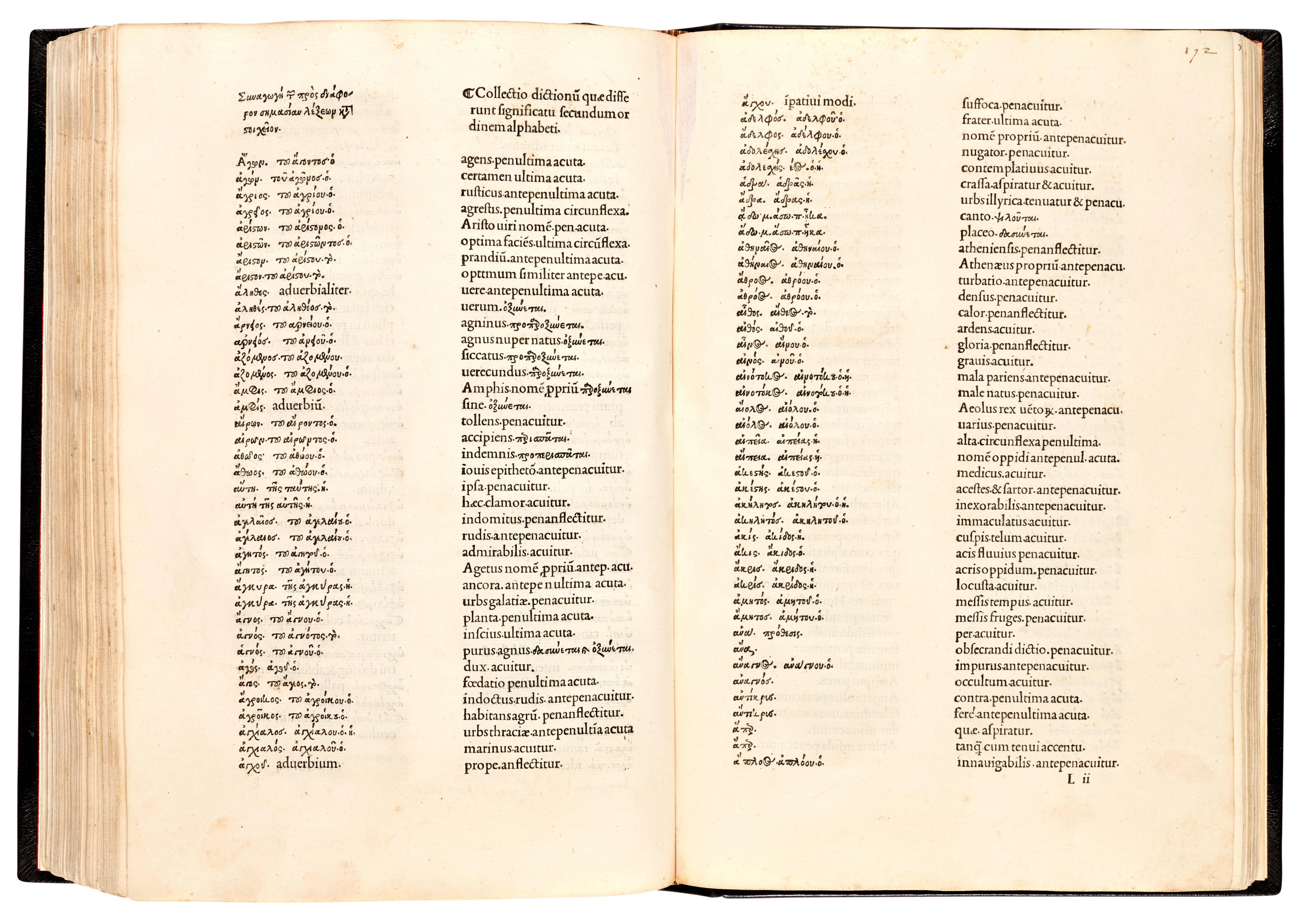 Crastonus, Dictionarium graecum, Venice, Aldus, 1497, modern green morocco