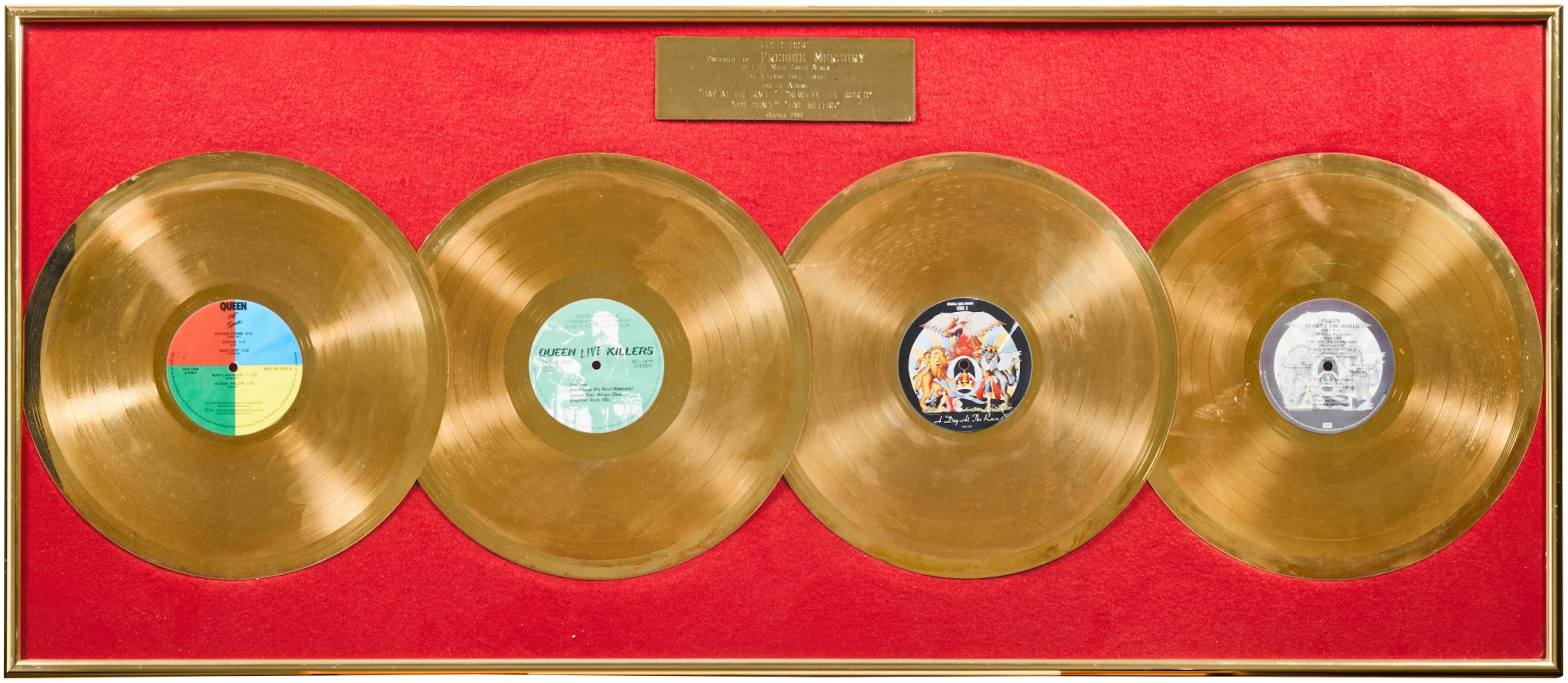 Queen – Freddie Mercury's in-house South African sales award for multiple albums