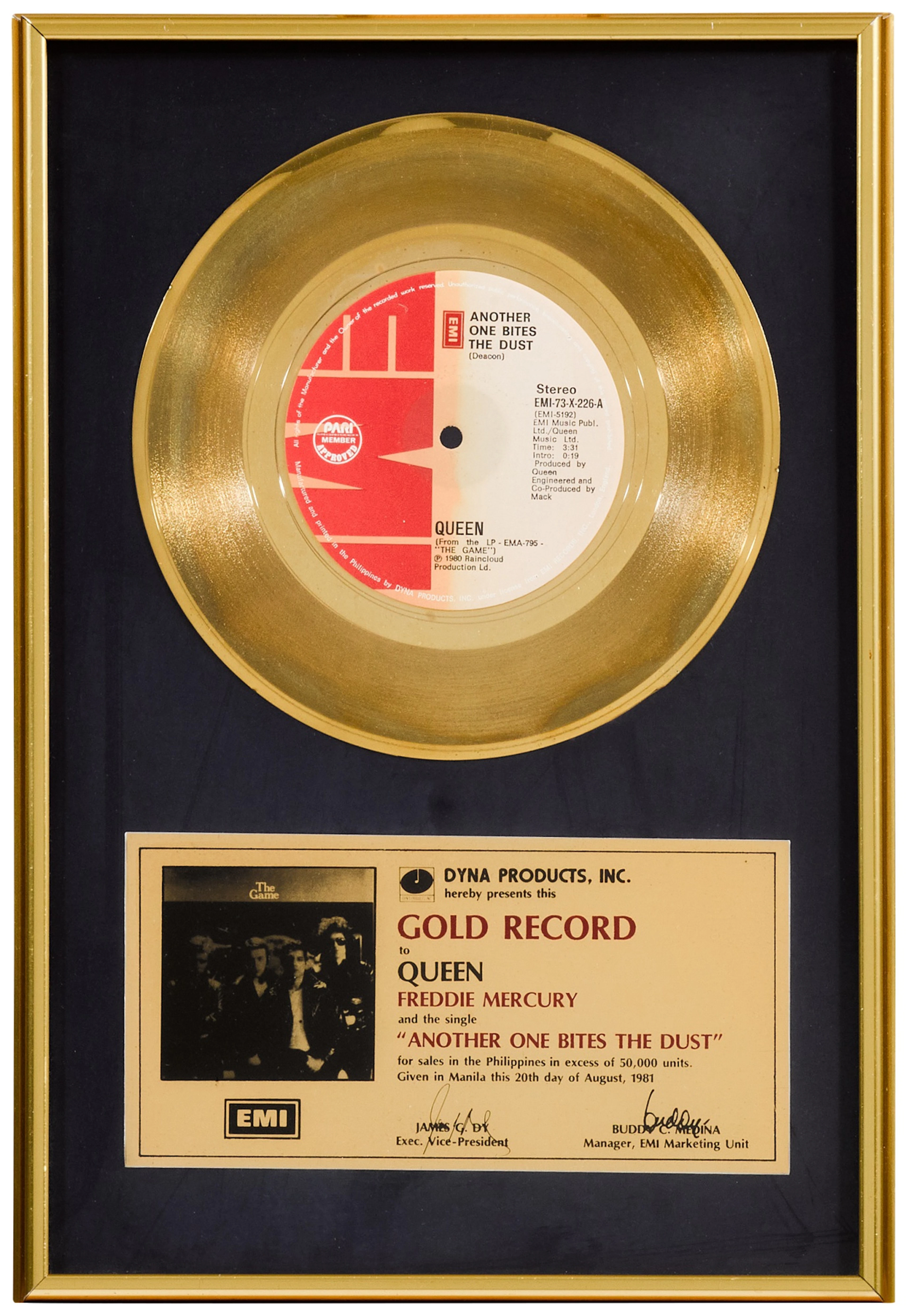 Queen – Freddie Mercury's Philippines in-house sales...