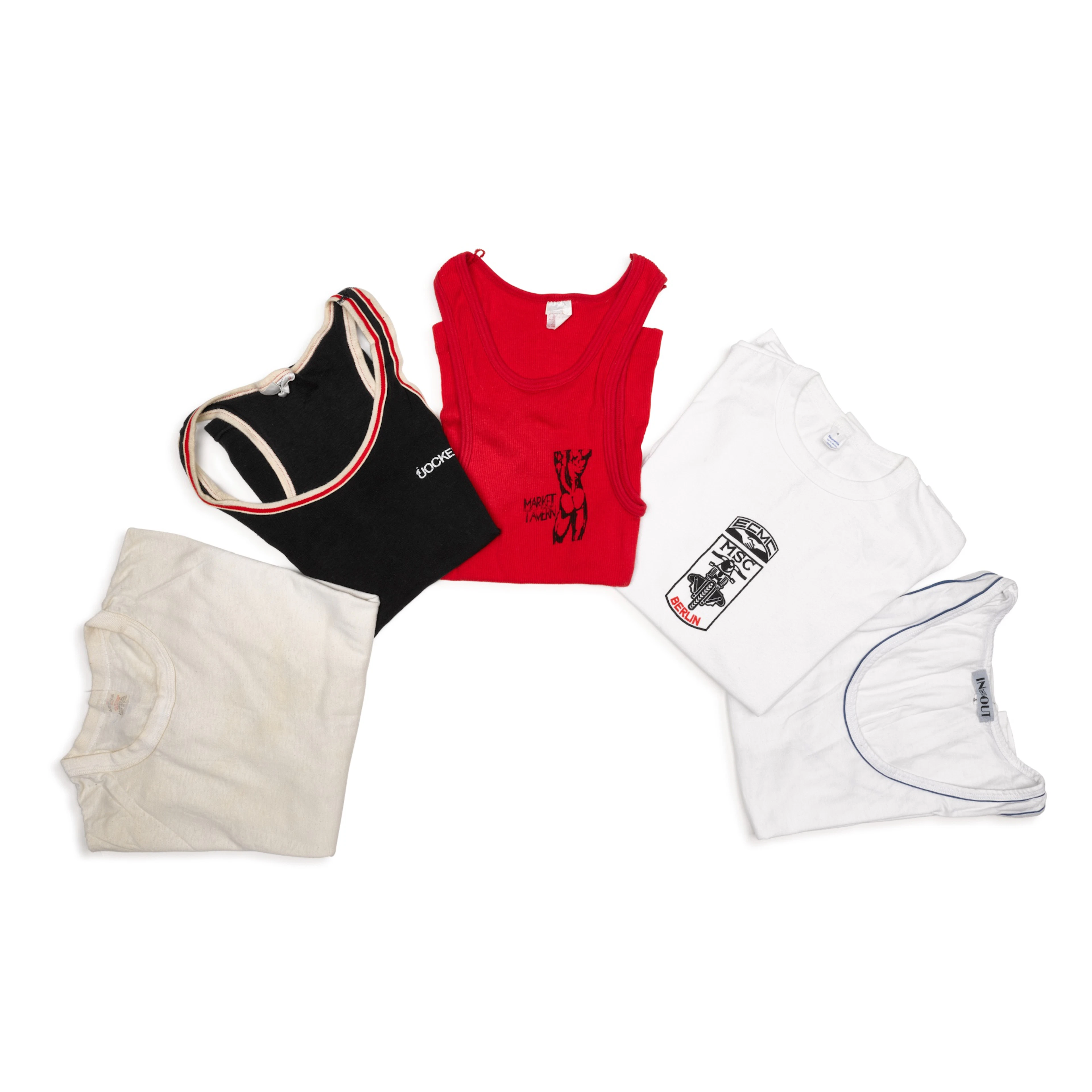 Freddie Mercury's off-stage t-shirts & vests, 1970s-1980s
