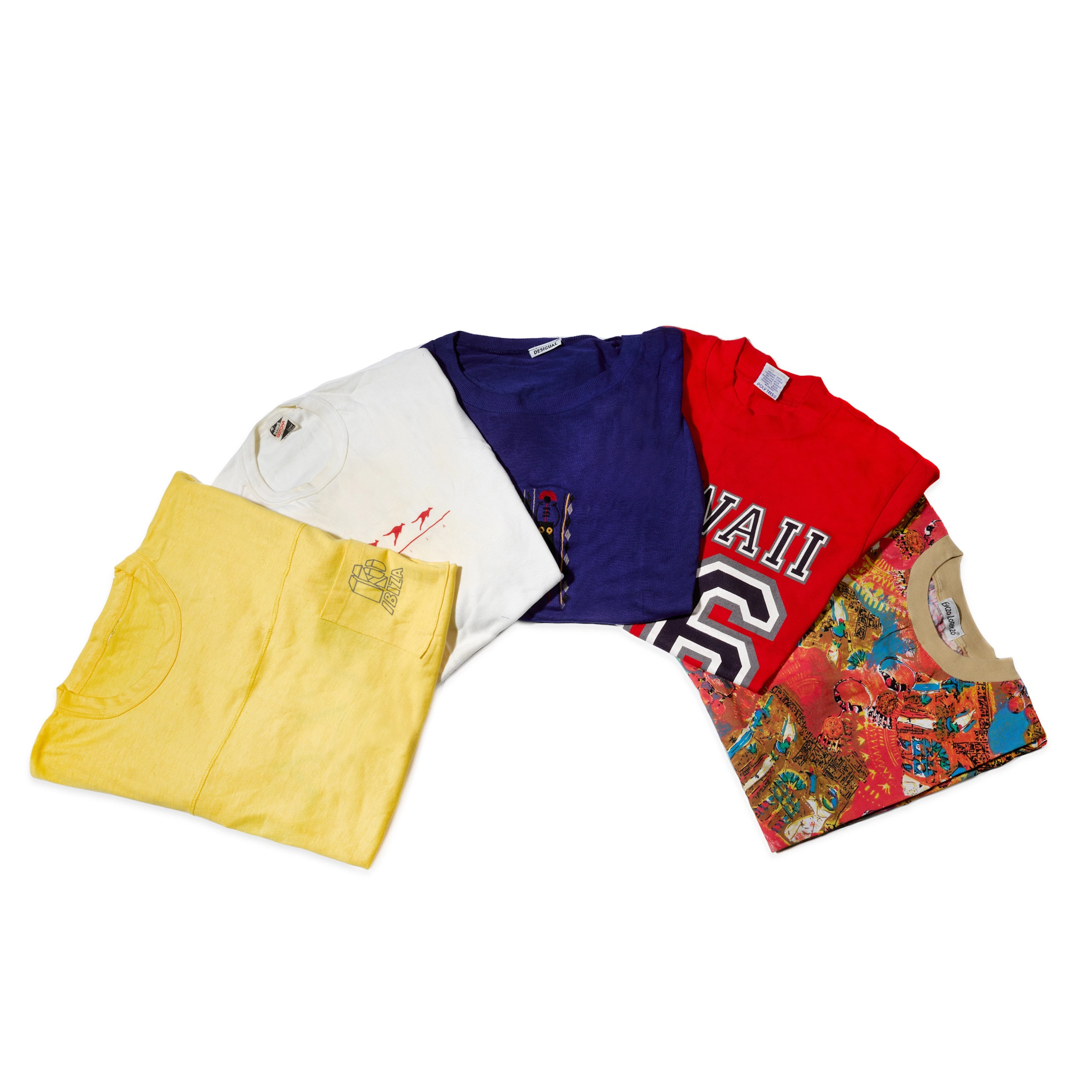 Freddie Mercury's t-shirts and vests including travel souvenirs, 1980s