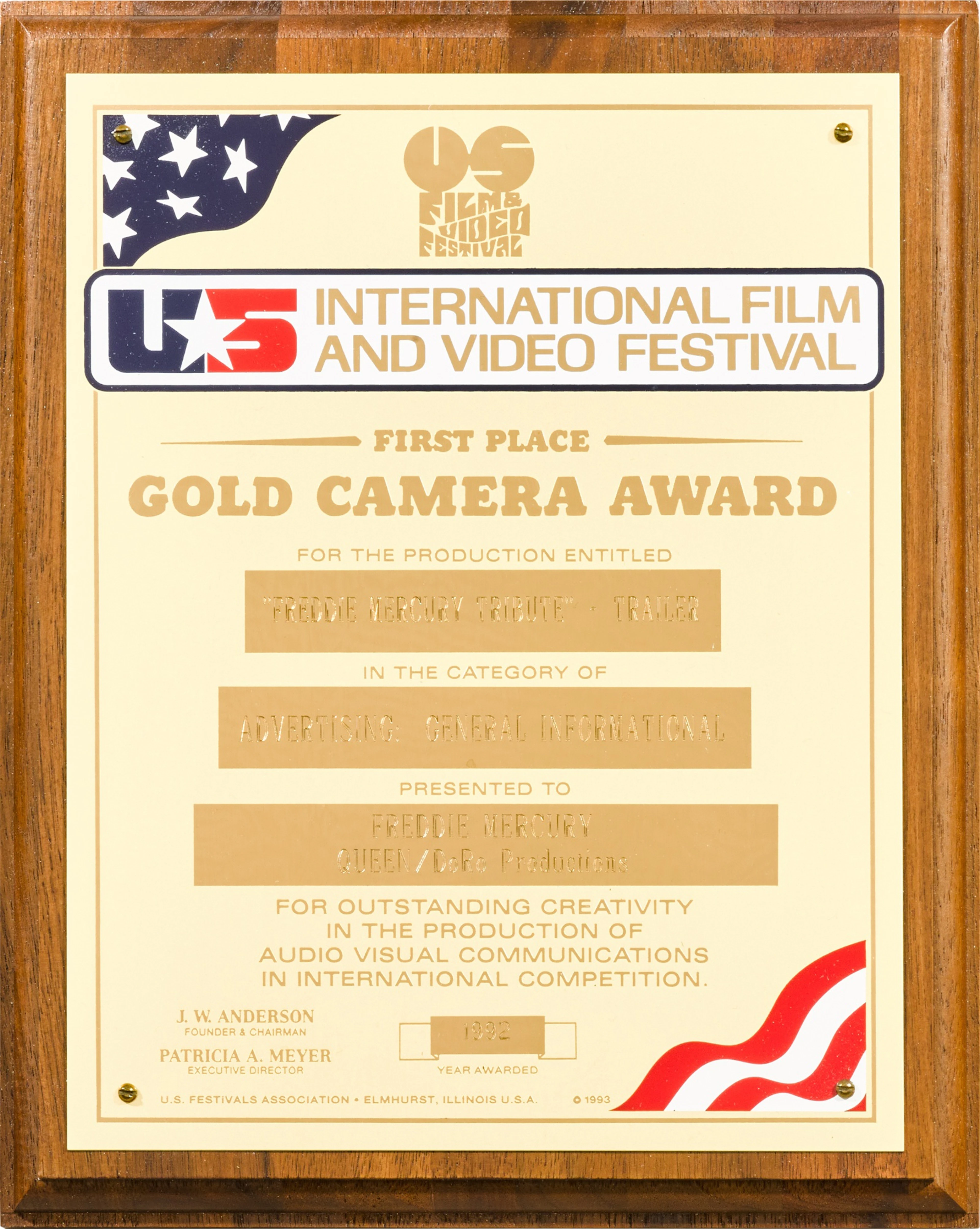 Freddie Mercury’s Gold Camera awards