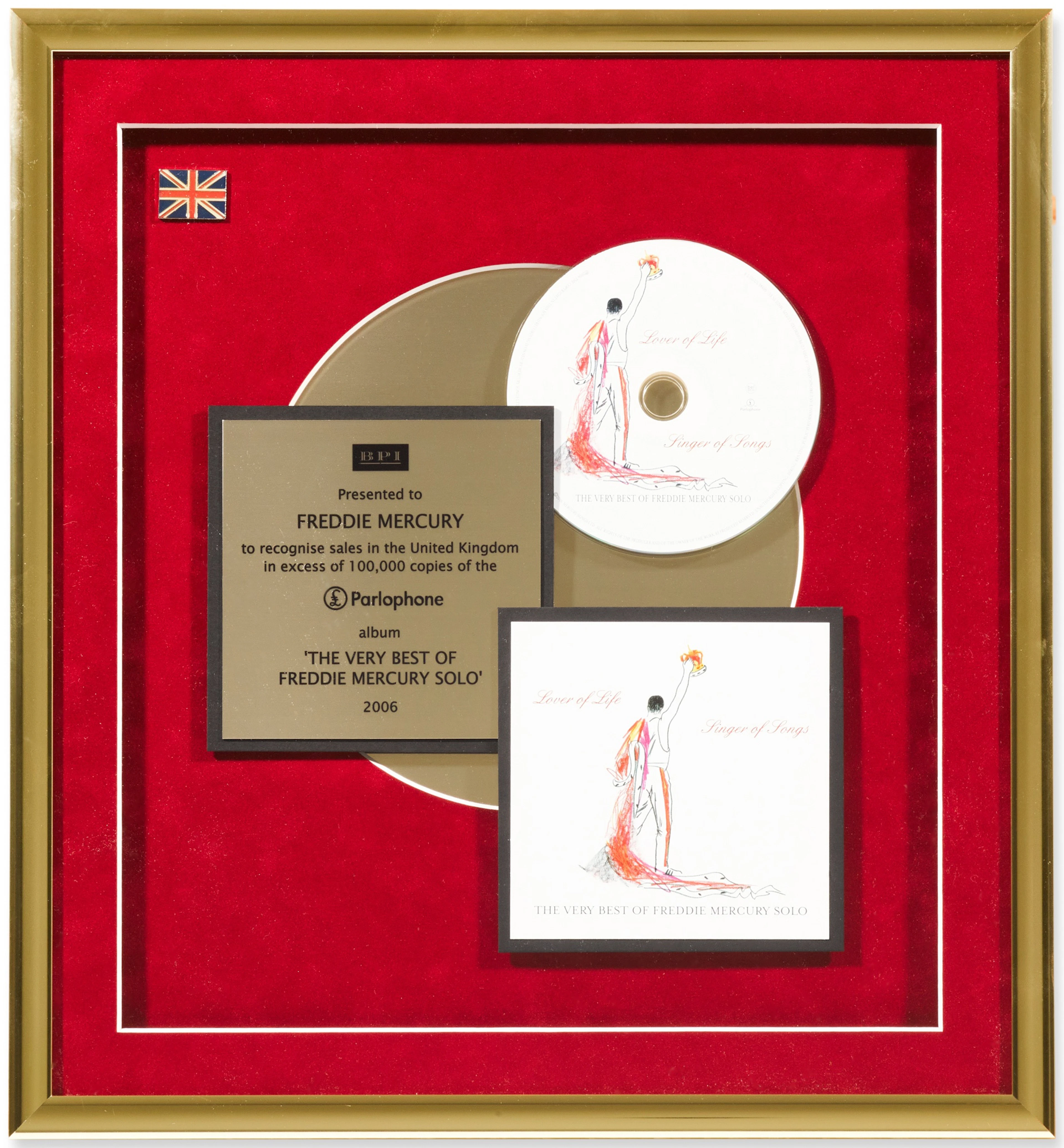 Freddie Mercury’s BPI and various sales awards for ‘Lover of Life