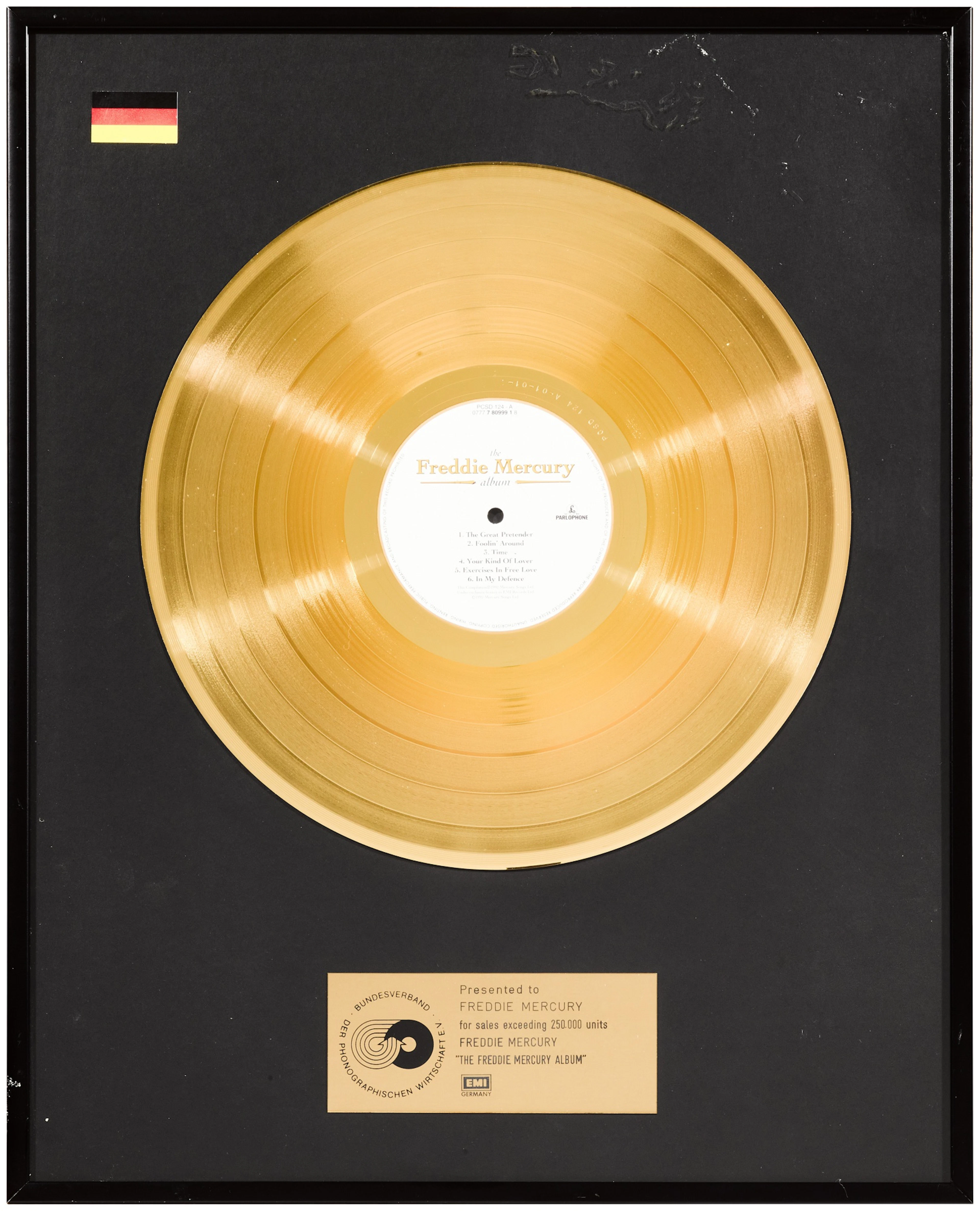 Freddie Mercury’s German sales awards for The Freddie Mercury Album