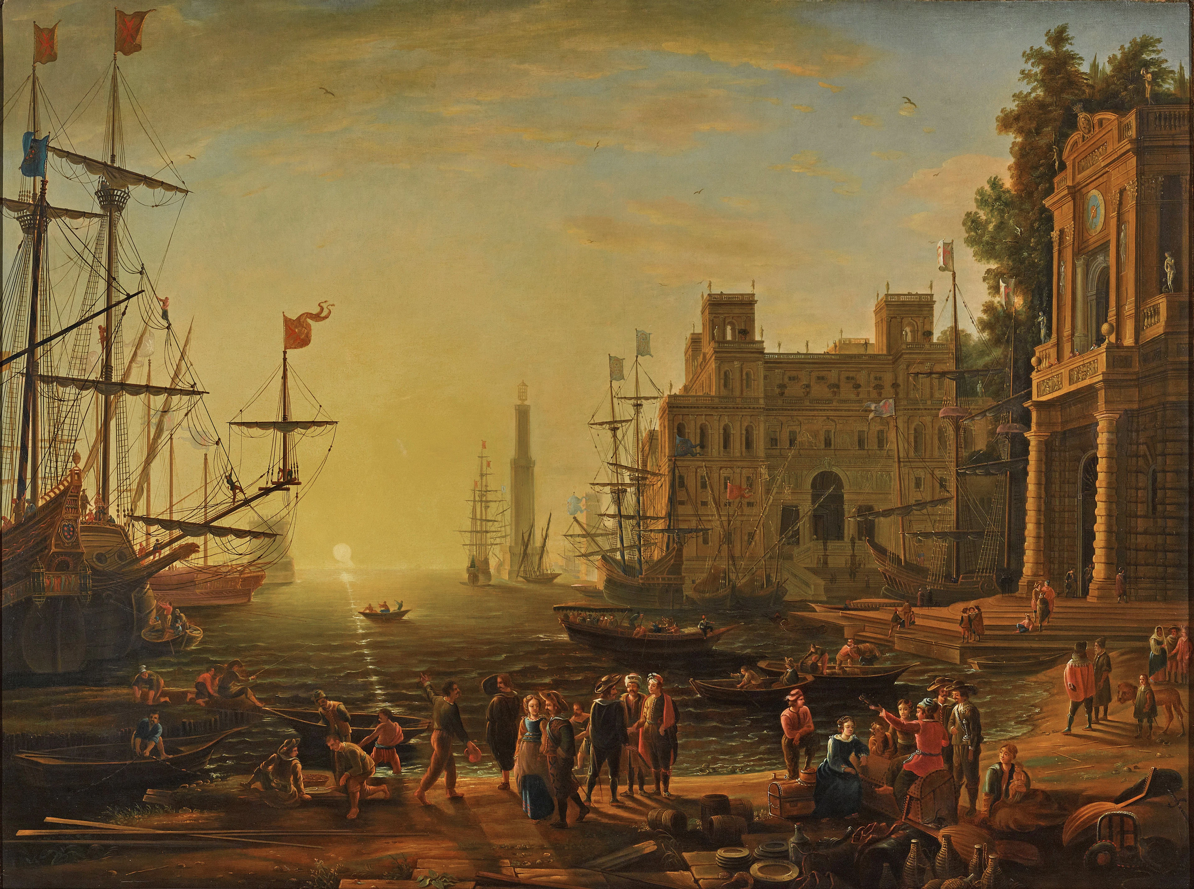 Seaport with the Villa Medici