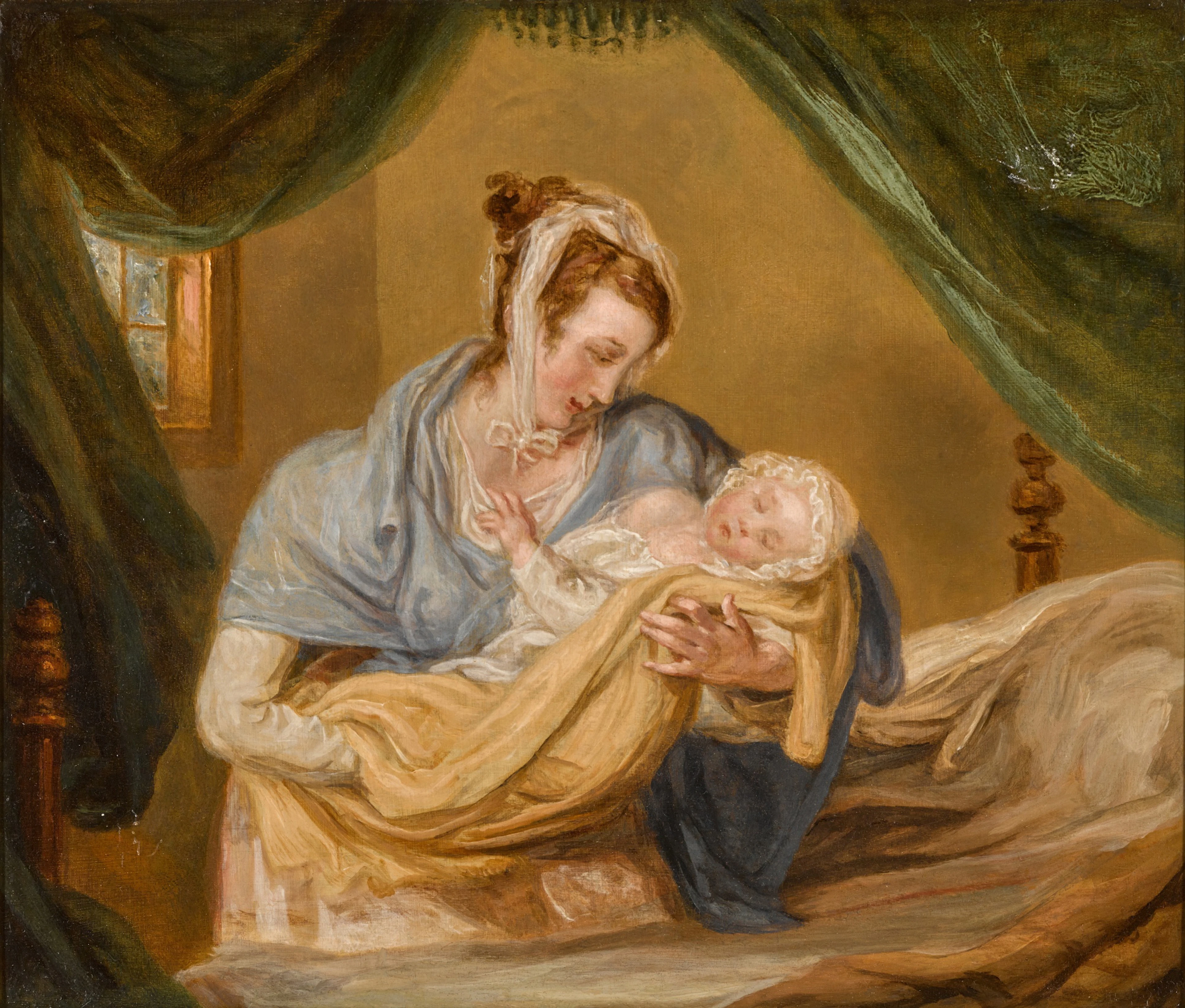 A mother and child in an interior