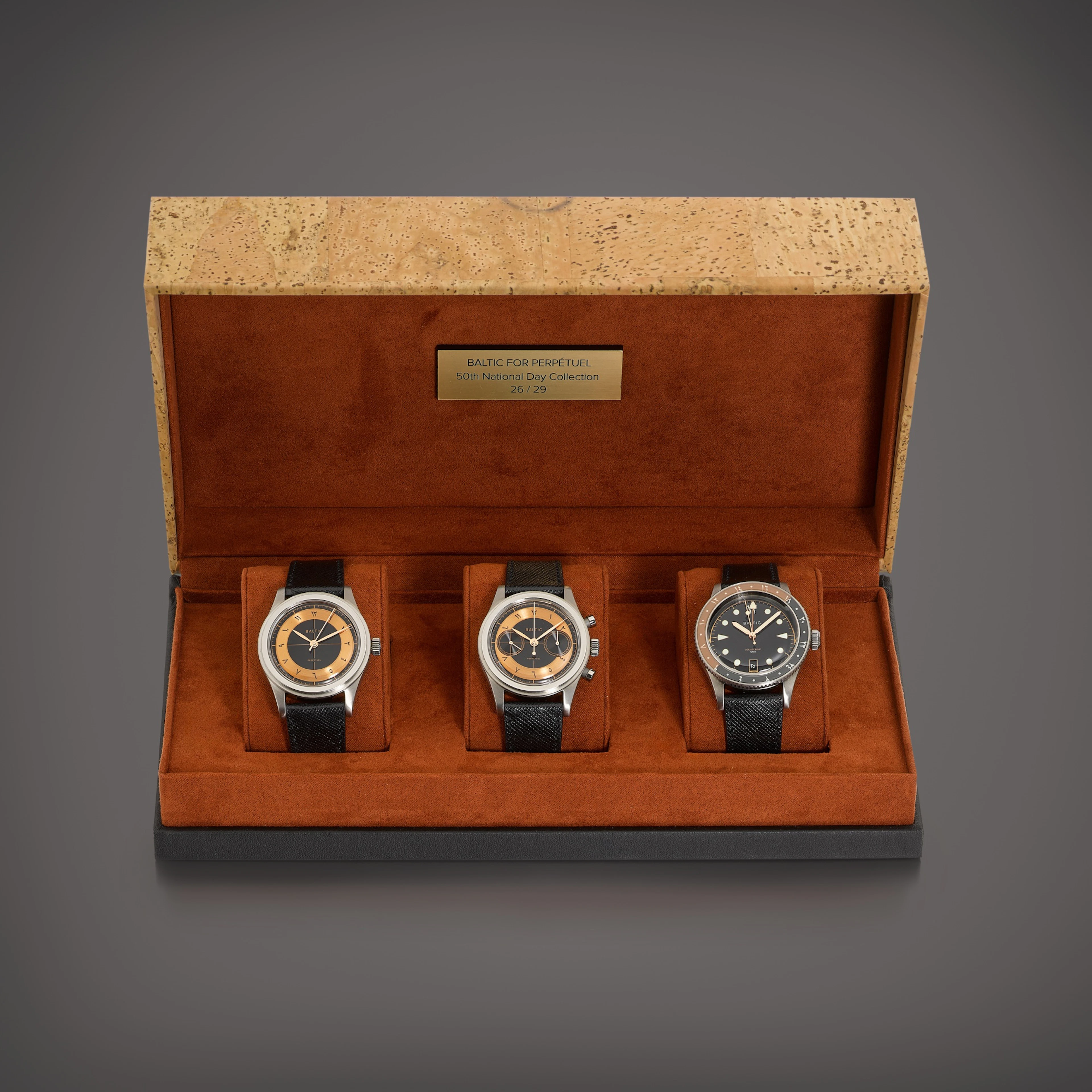A limited edition set of three titanium watches...