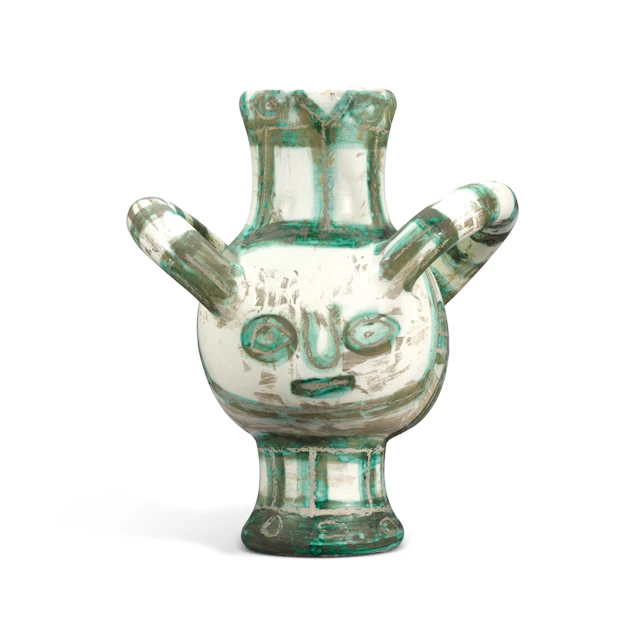 Vase gros oiseau vert (A. R. 453)