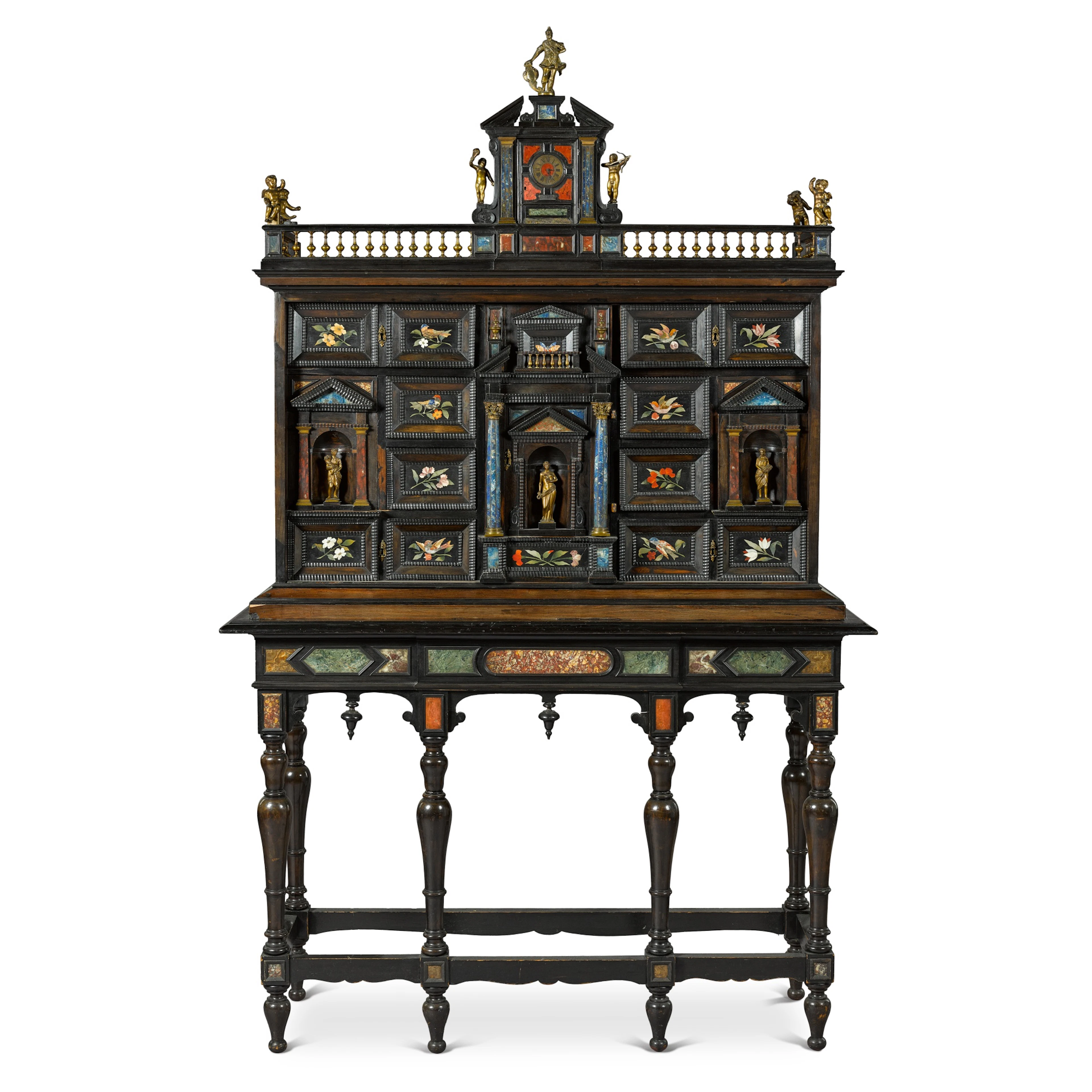 An Italian gilt-bronze mounted pietra dura