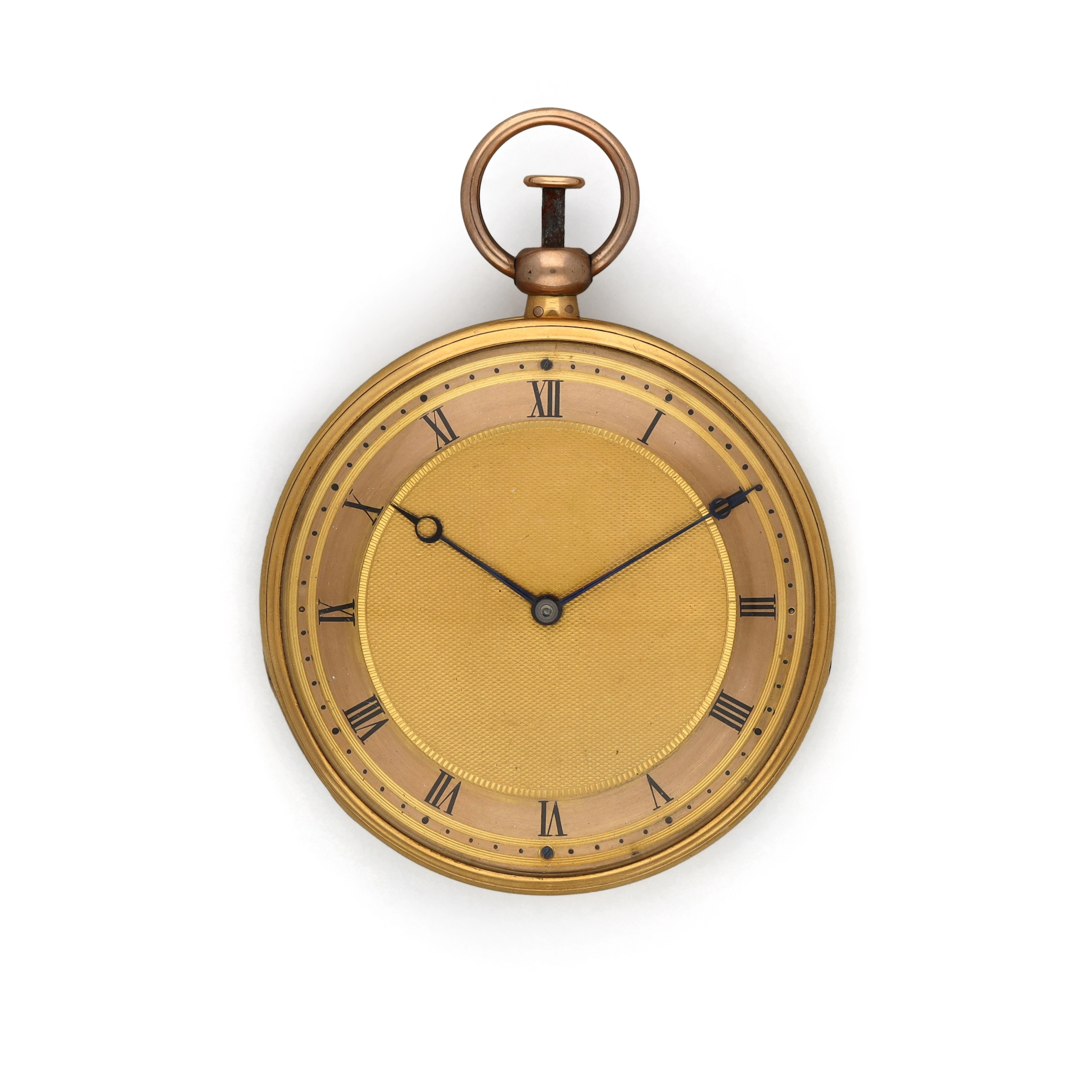 A yellow gold open face repeating watch