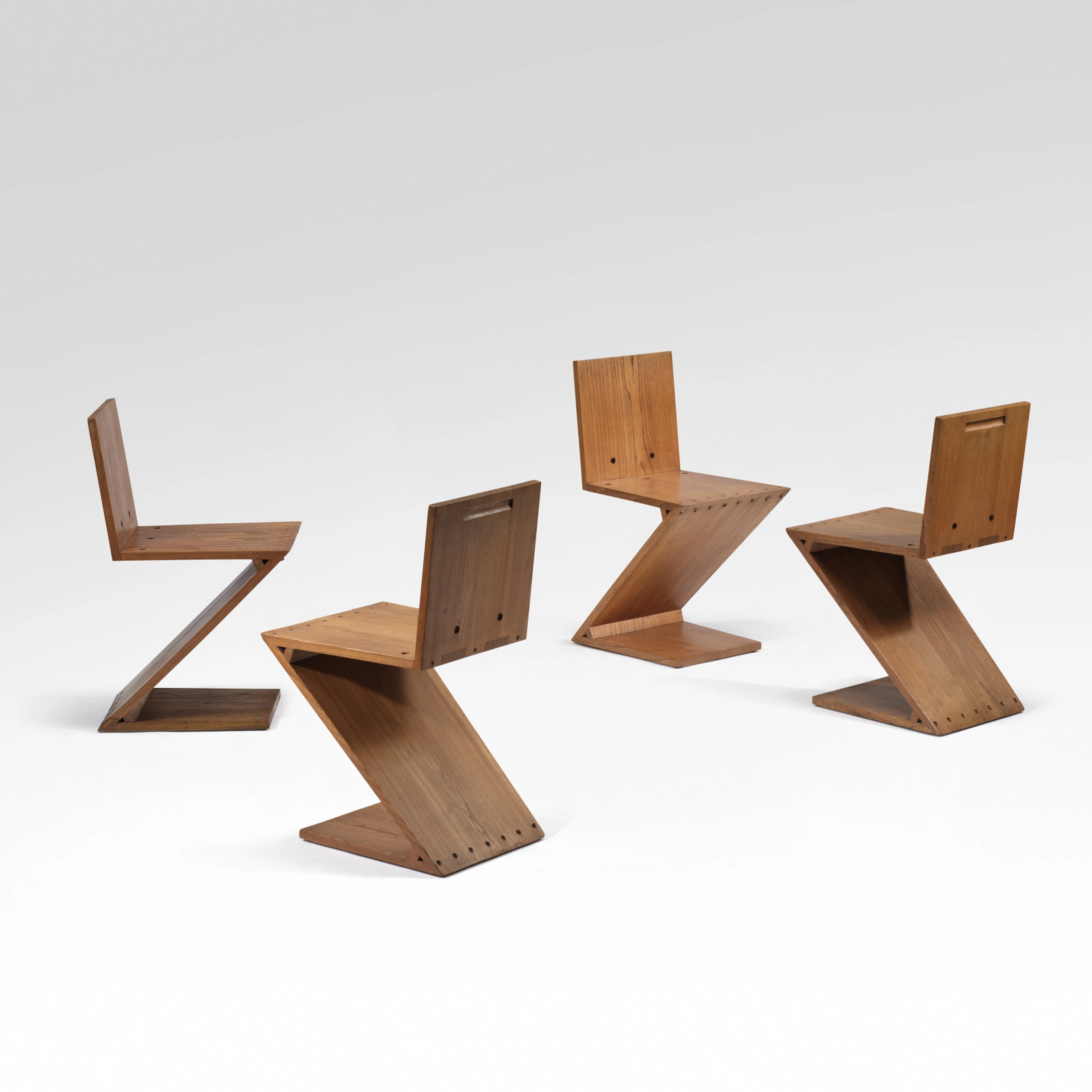 Set of four Zig Zag chairs