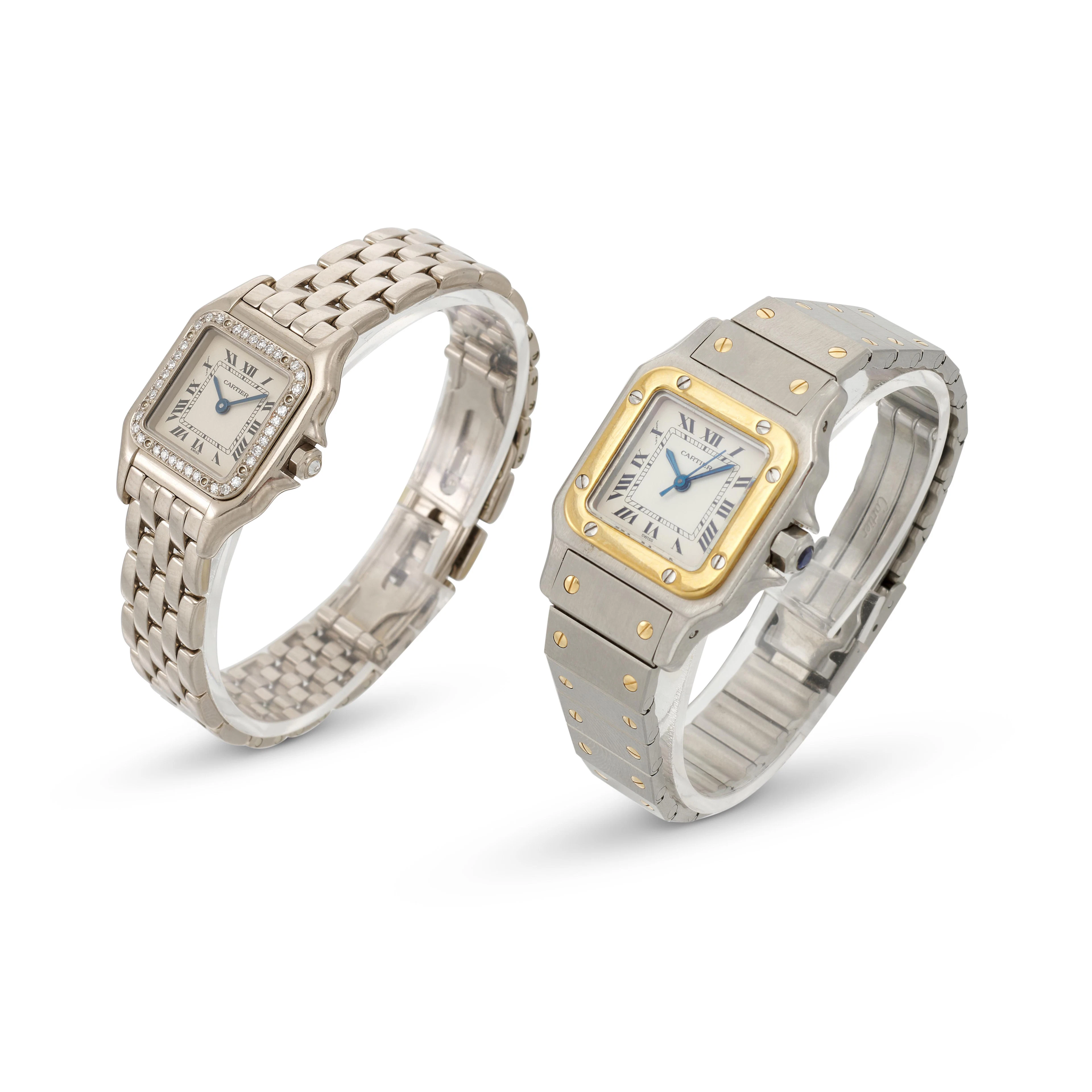 Cartier, stainless steel and yellow gold wristwatch