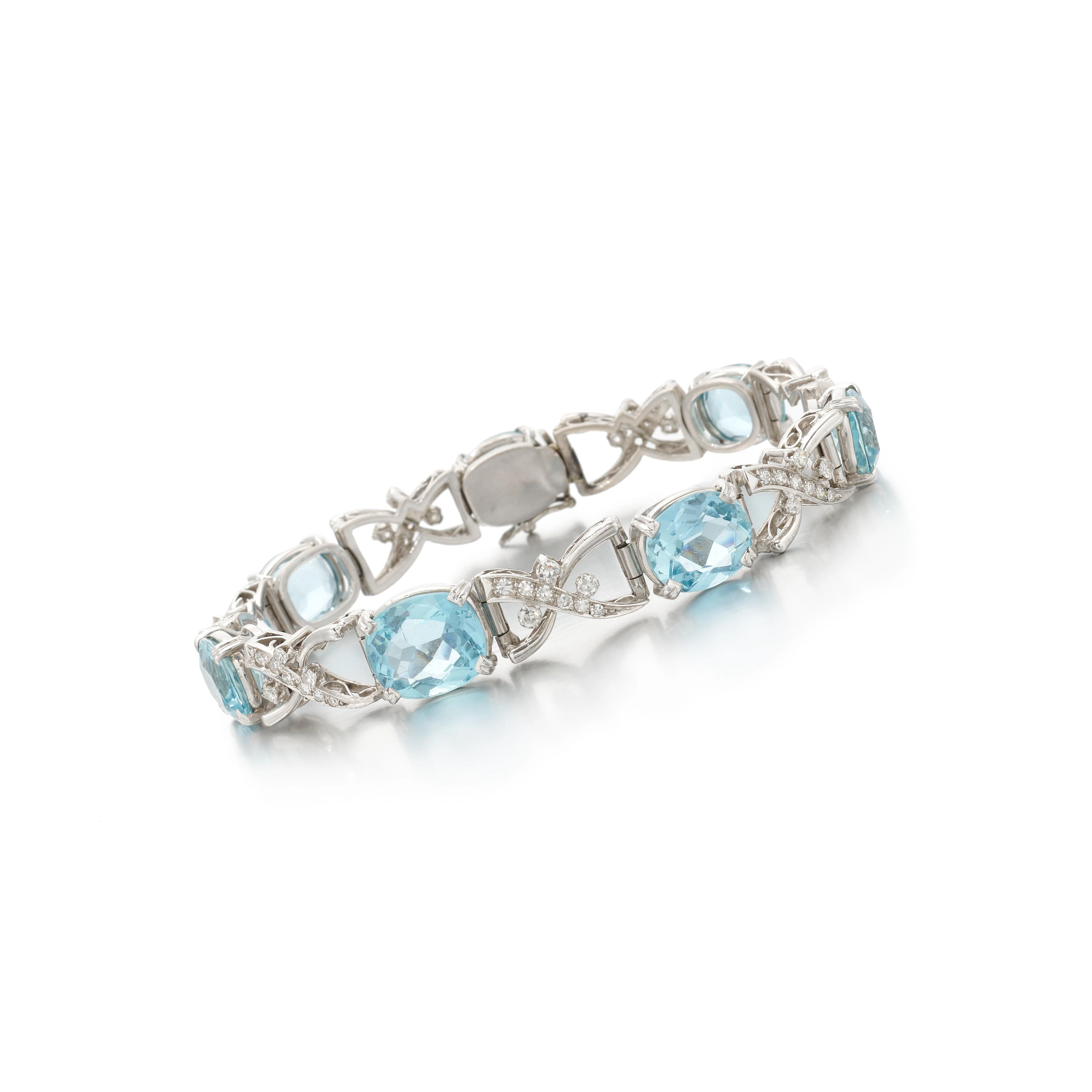 Aquamarine and diamond bracelet (Bracciale in acquamarine e diamanti )