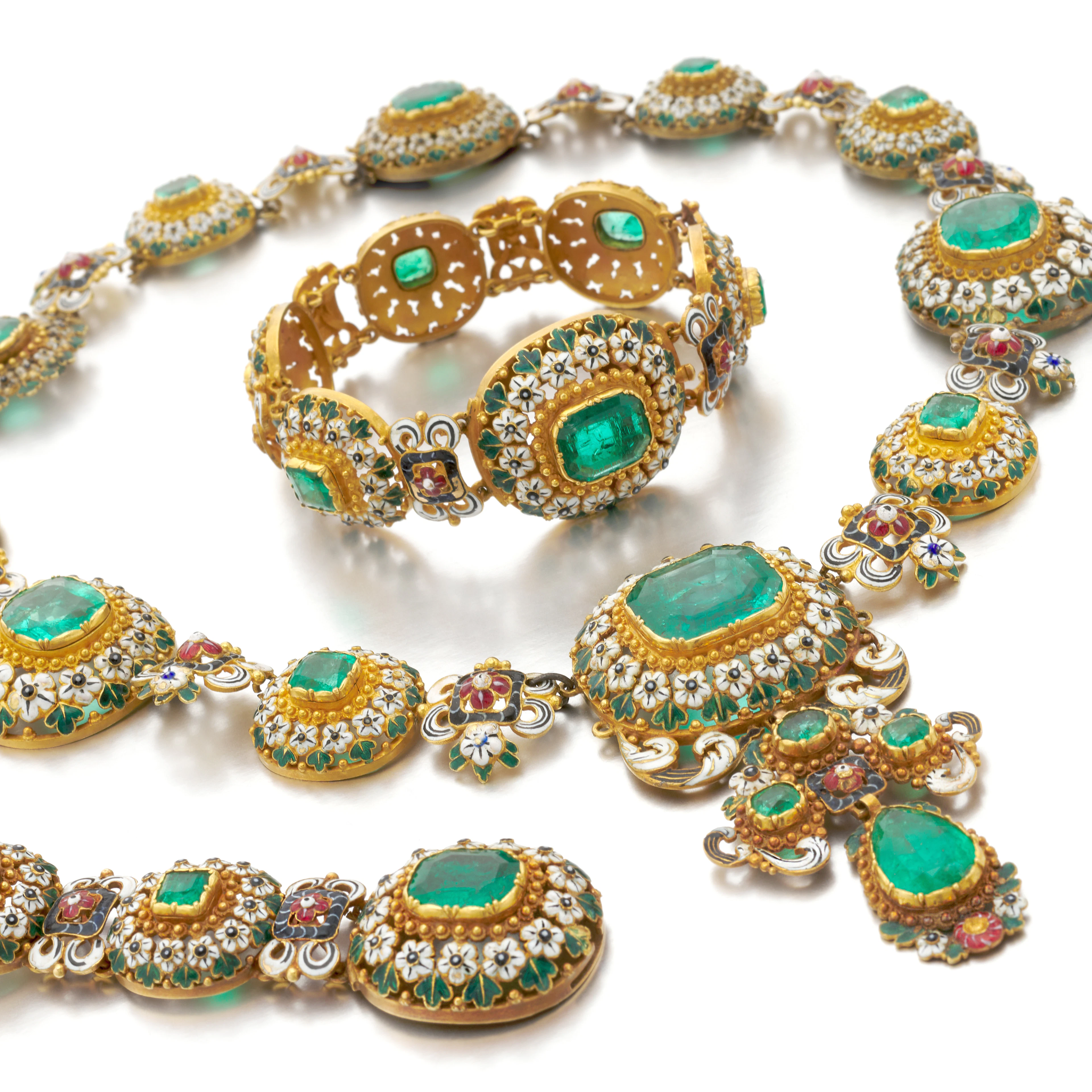 Polychrome enamels and emerald parure (Parure in smalti policromi e smeraldi)