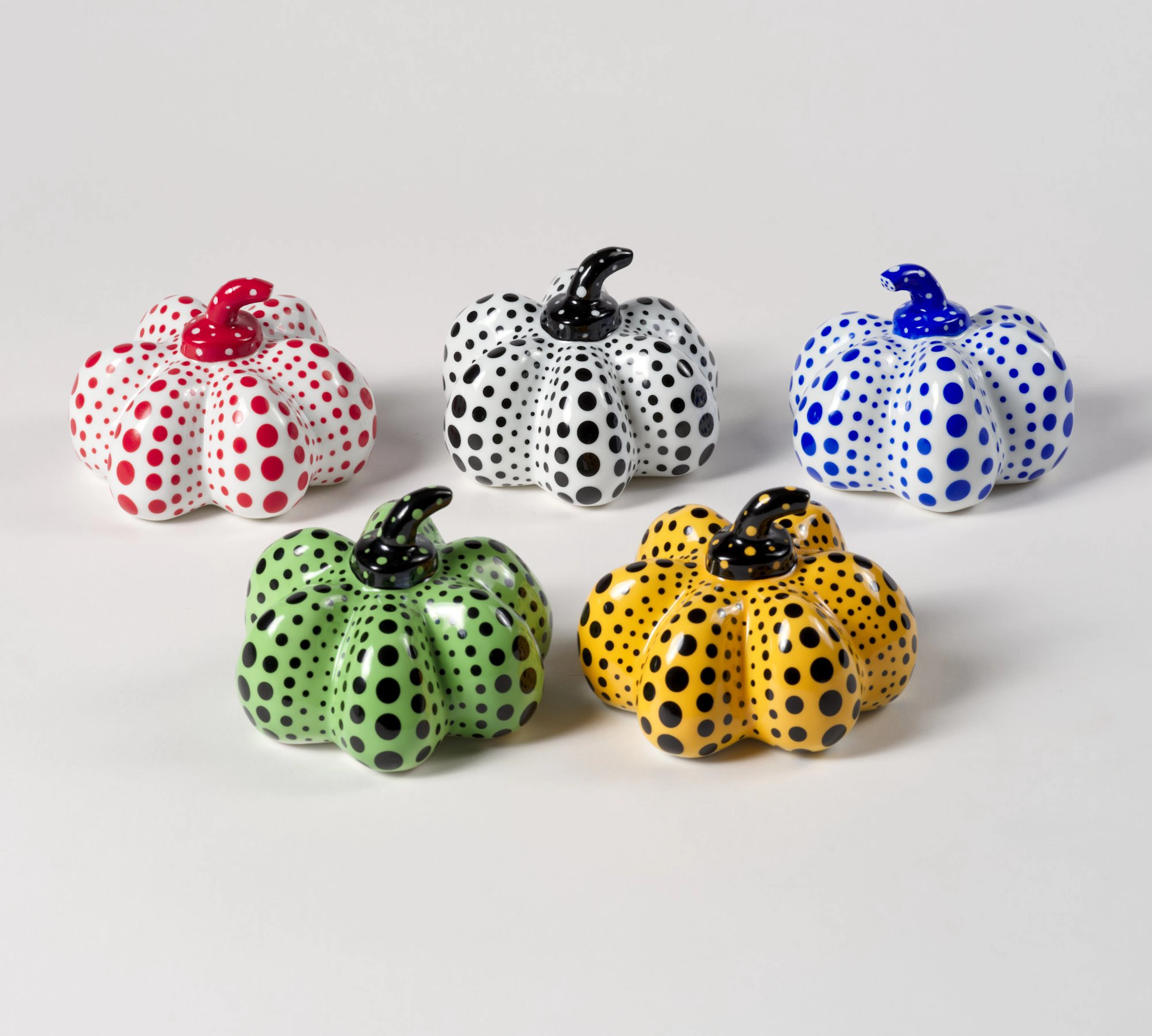5 Porcelain Pumpkins