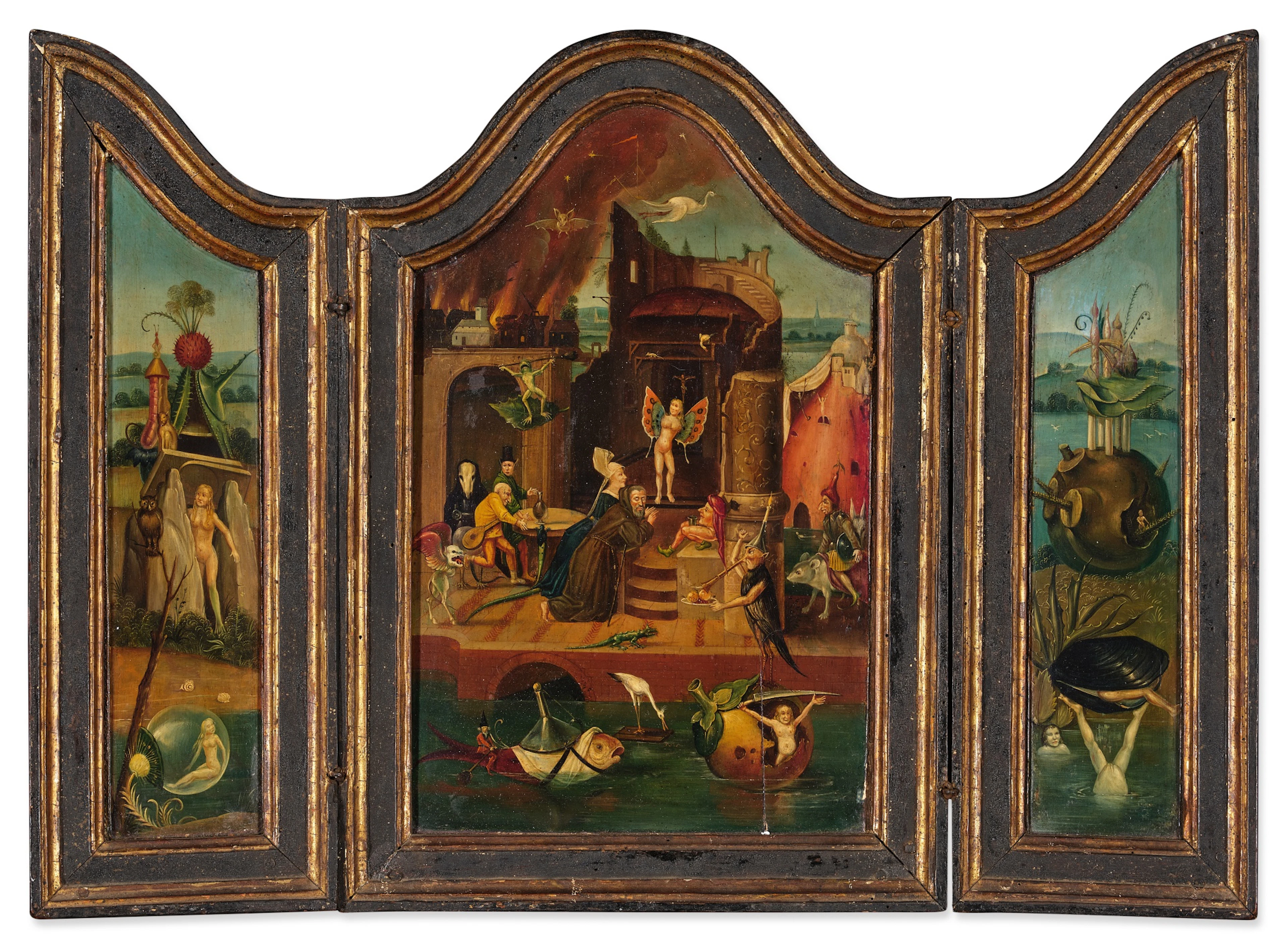 Triptych: Temptation of Saint Anthony Abbot; Scenes from...