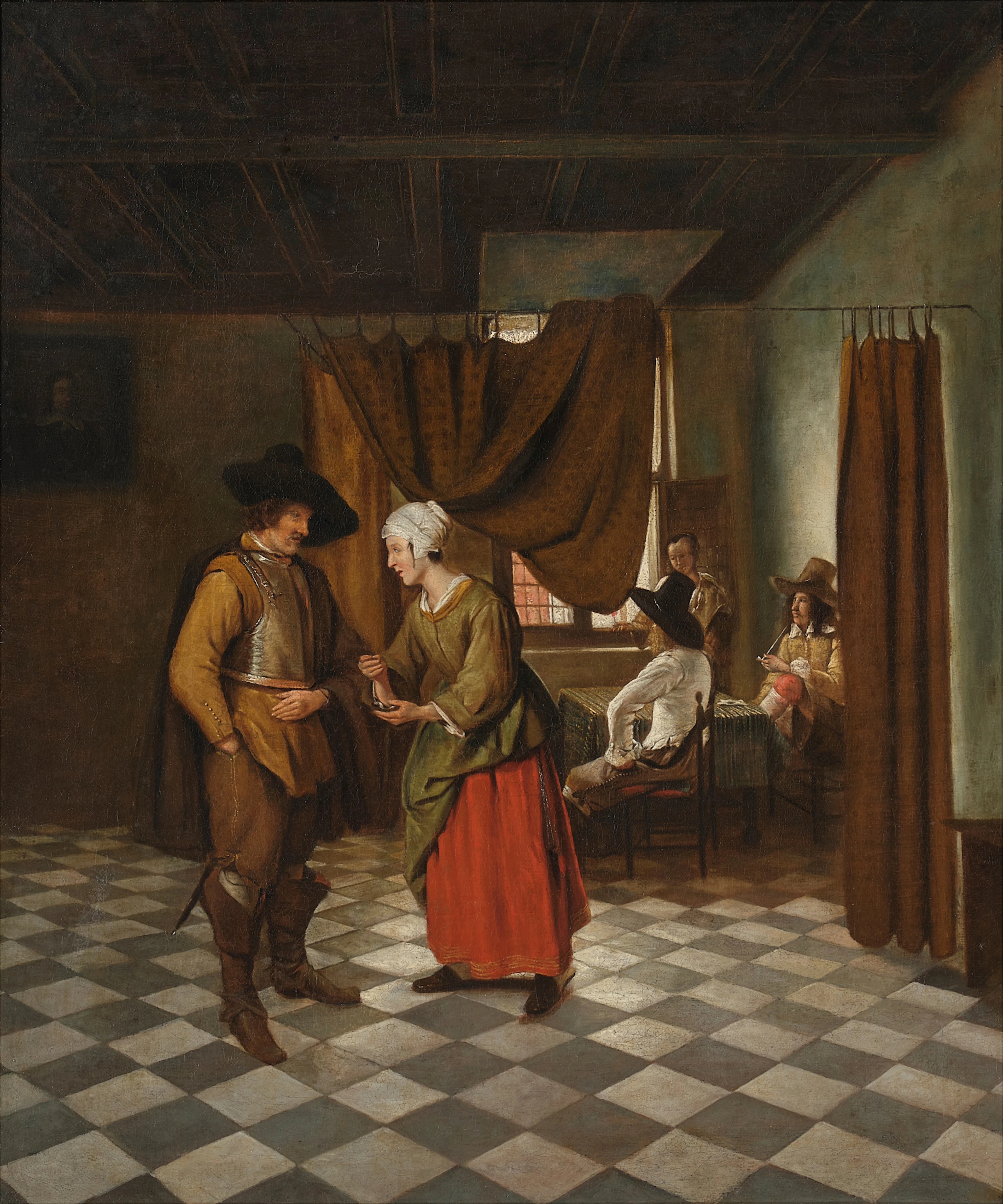 Soldier paying the hostess