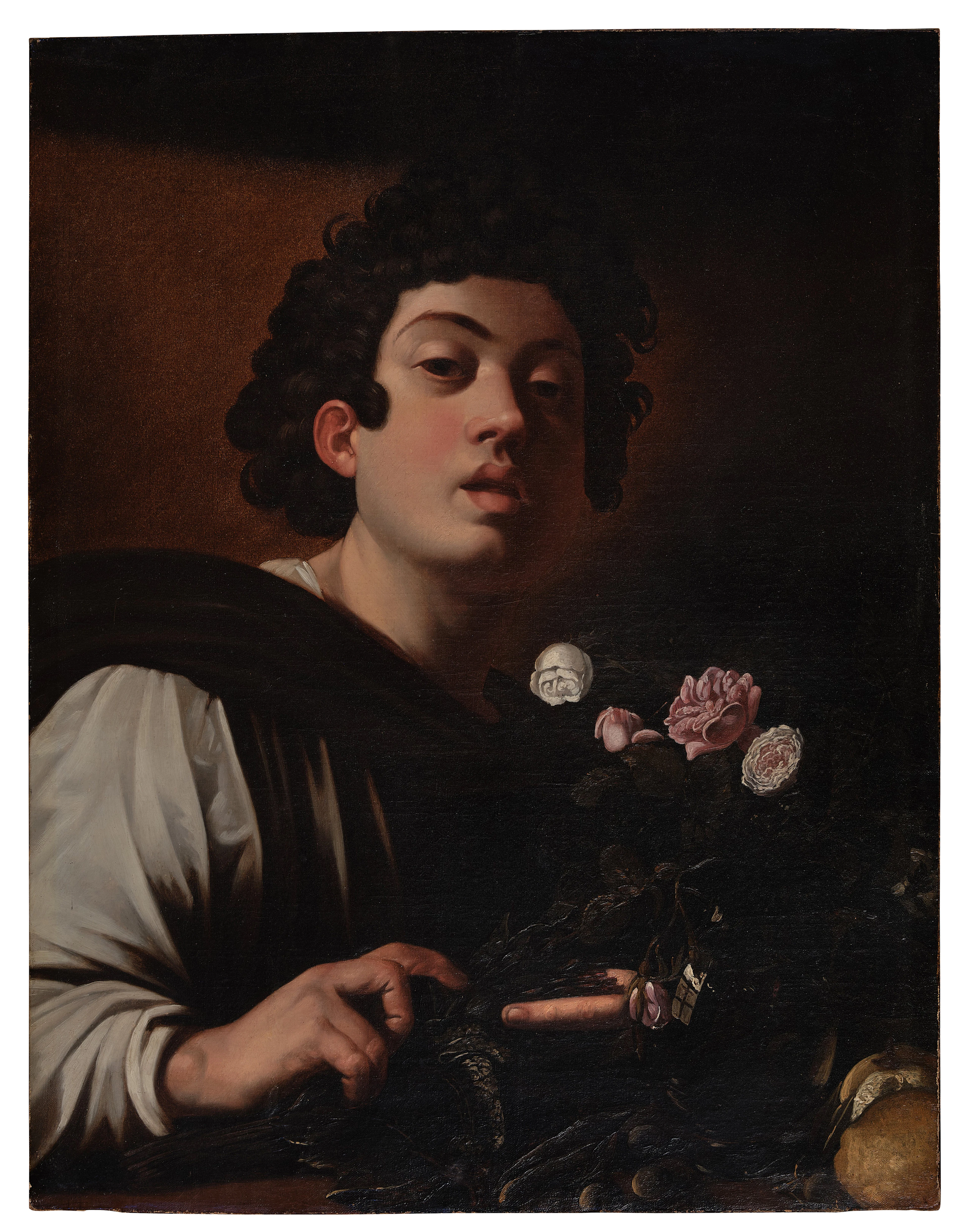Boy with a carafe of flowers