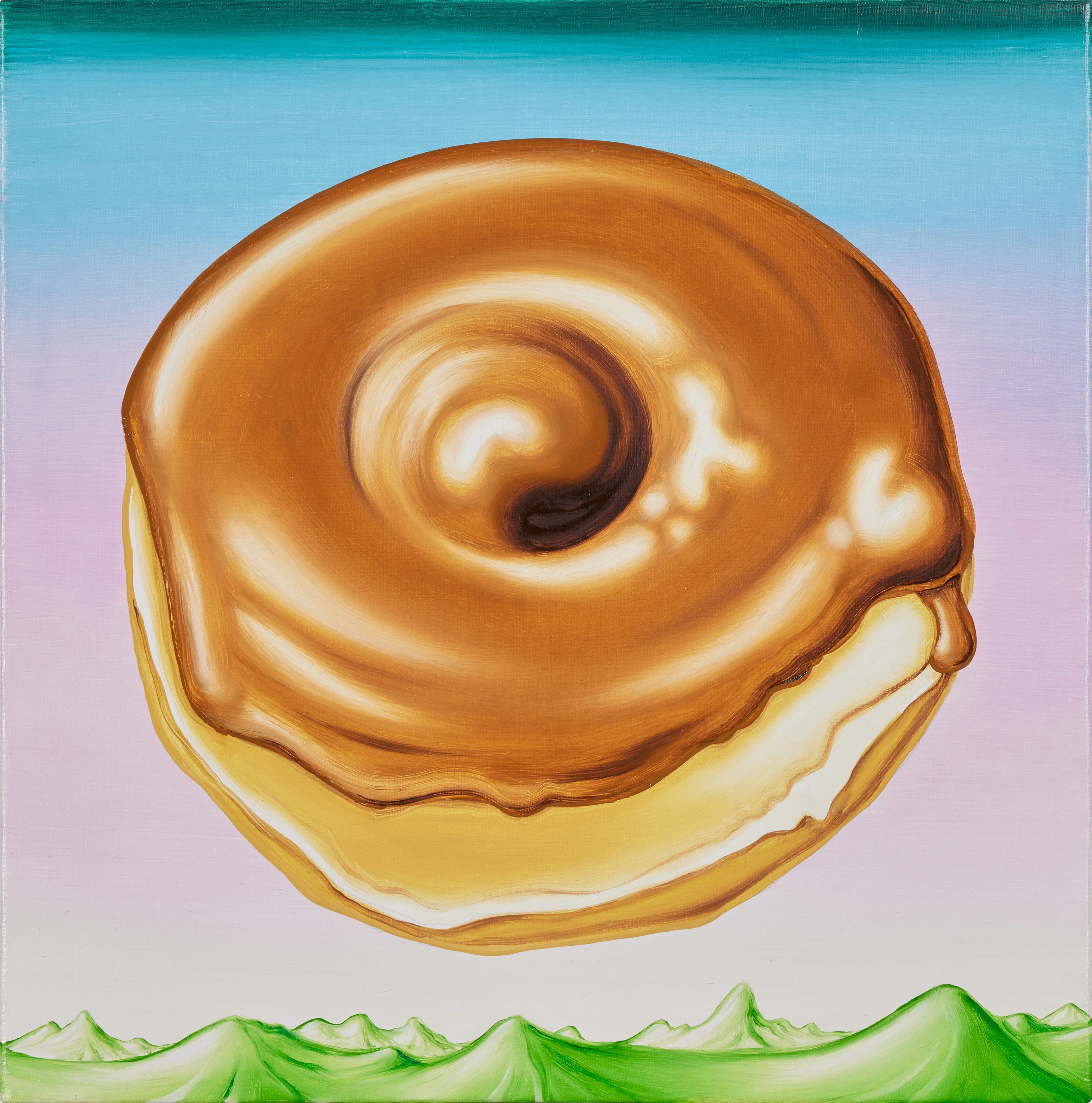 Maple Glazed Donut Over Fertile Landscape