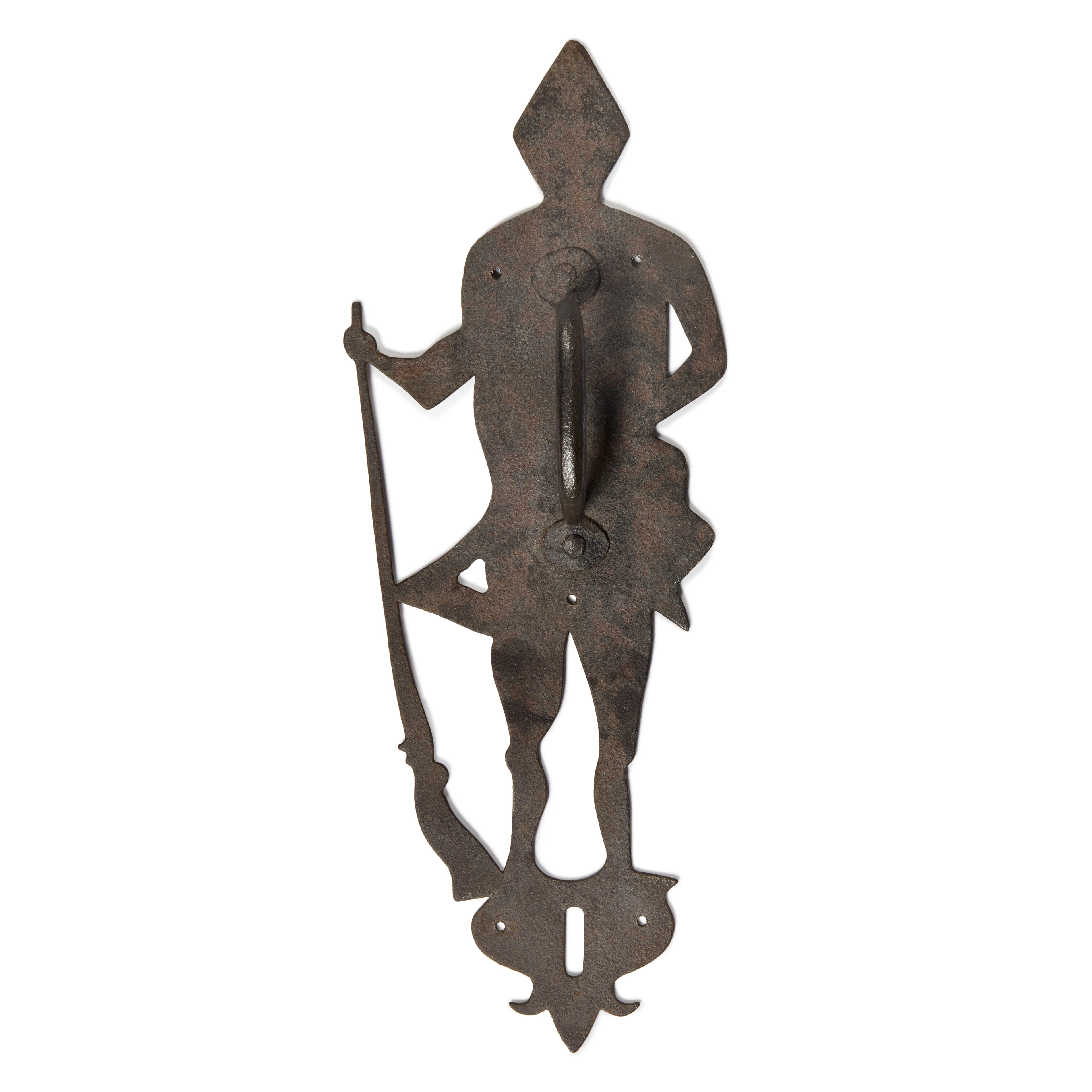 Extremely Rare Wrought Iron 'Hessian Soldier' Door Latch