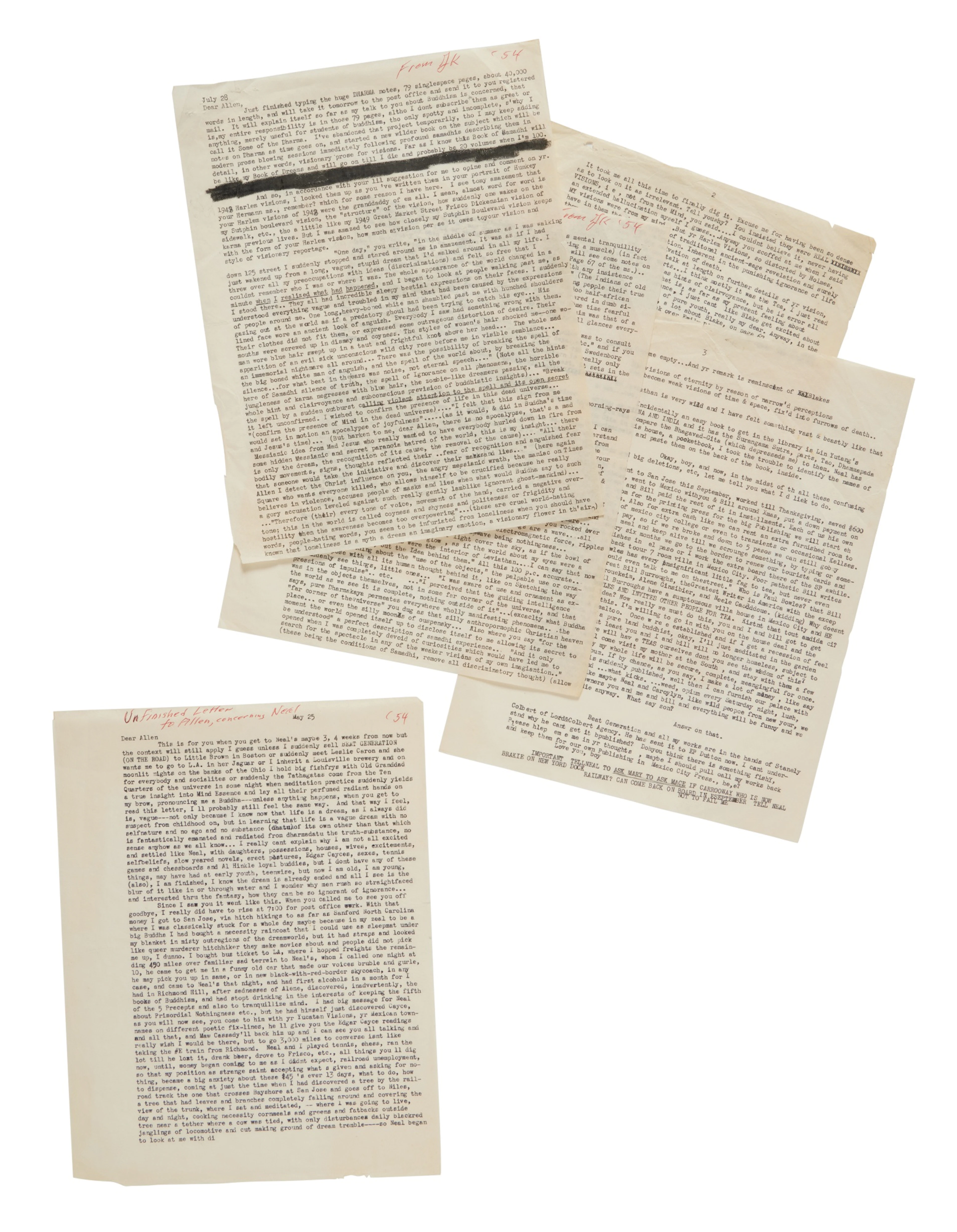 Kerouac, Jack | Two typed letters to Allen Ginsberg