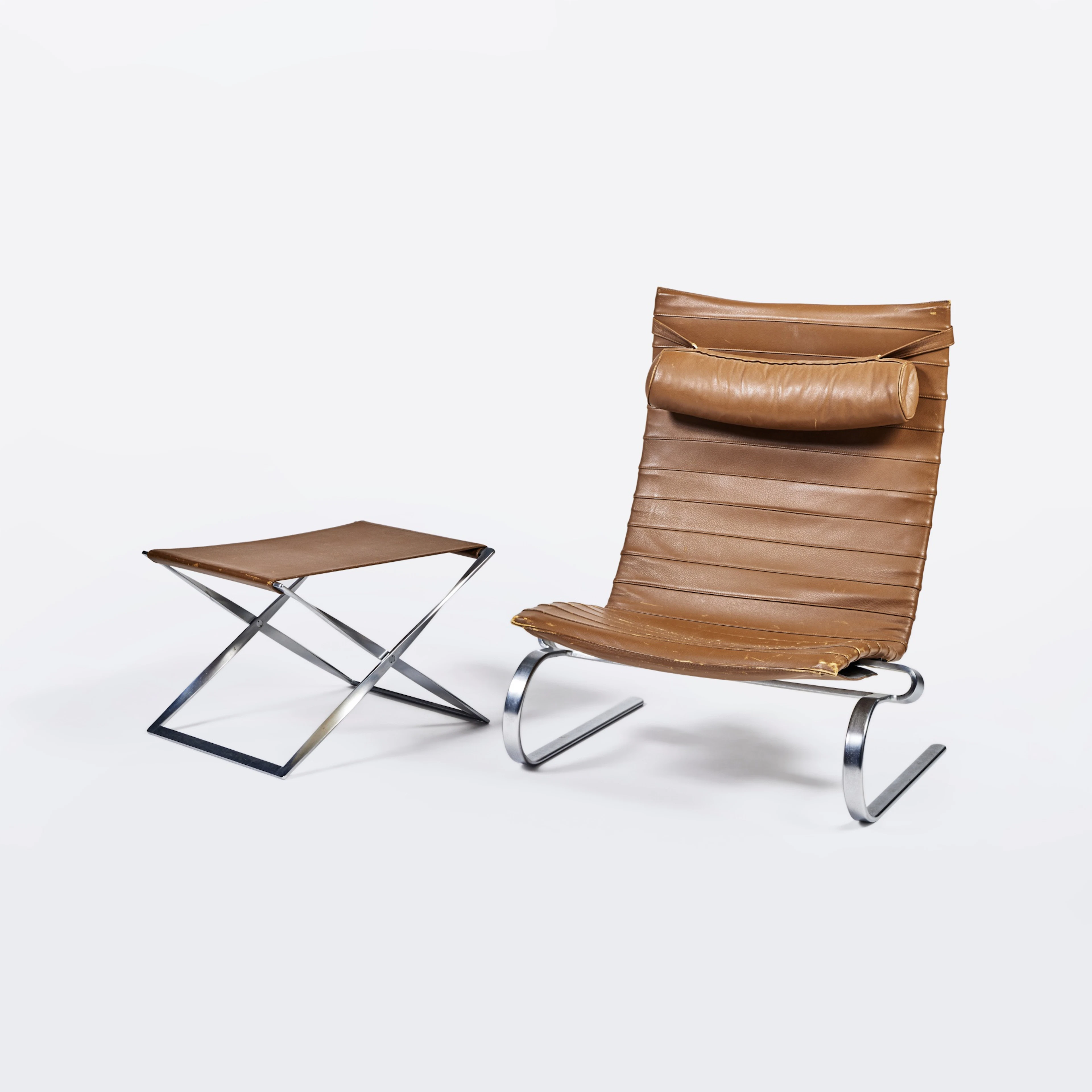 Lounge Chair and Folding Stool