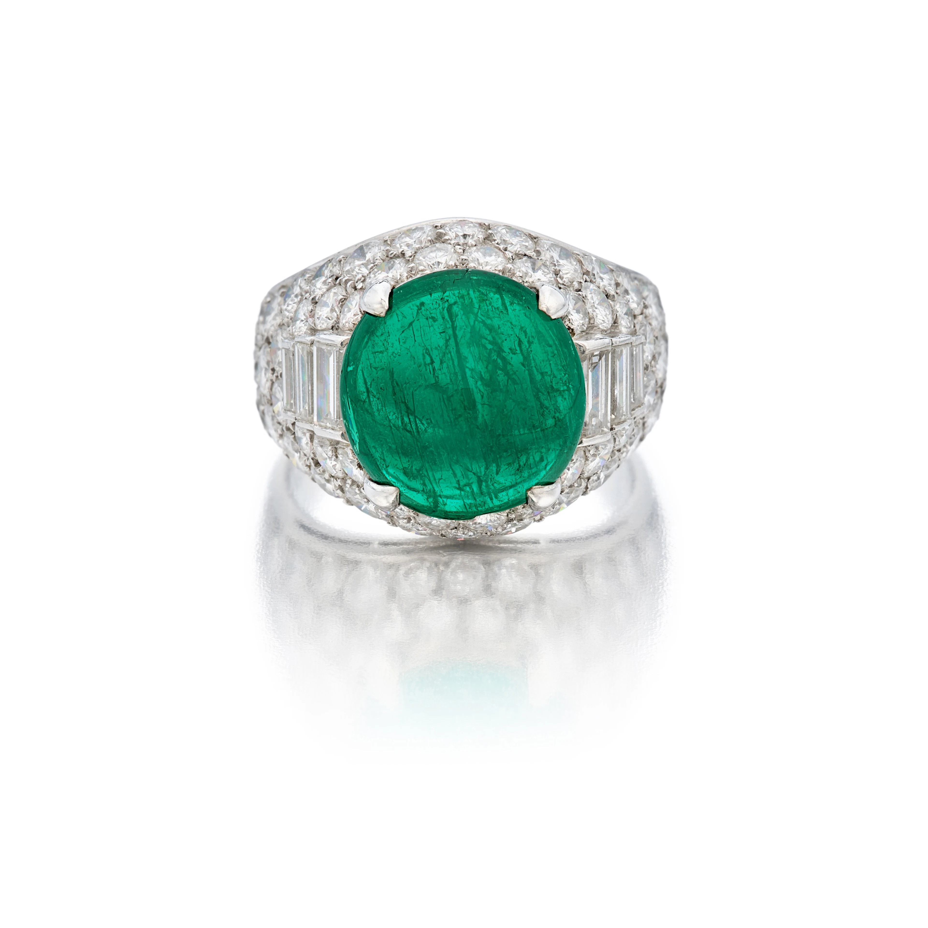 Emerald and Diamond 'Trombino' Ring