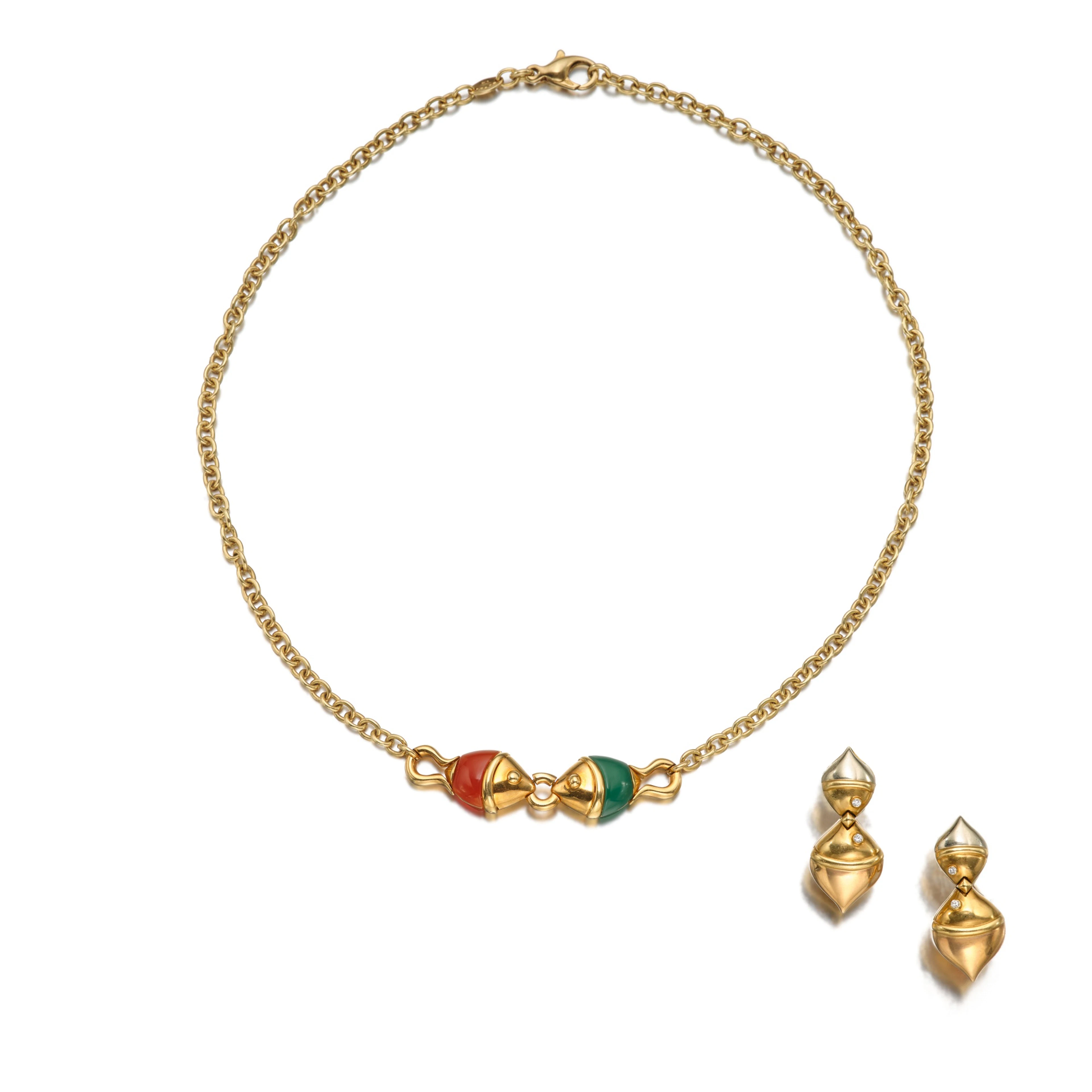 Gold, Citrine and Tourmaline 'Naturalia' Necklace and...