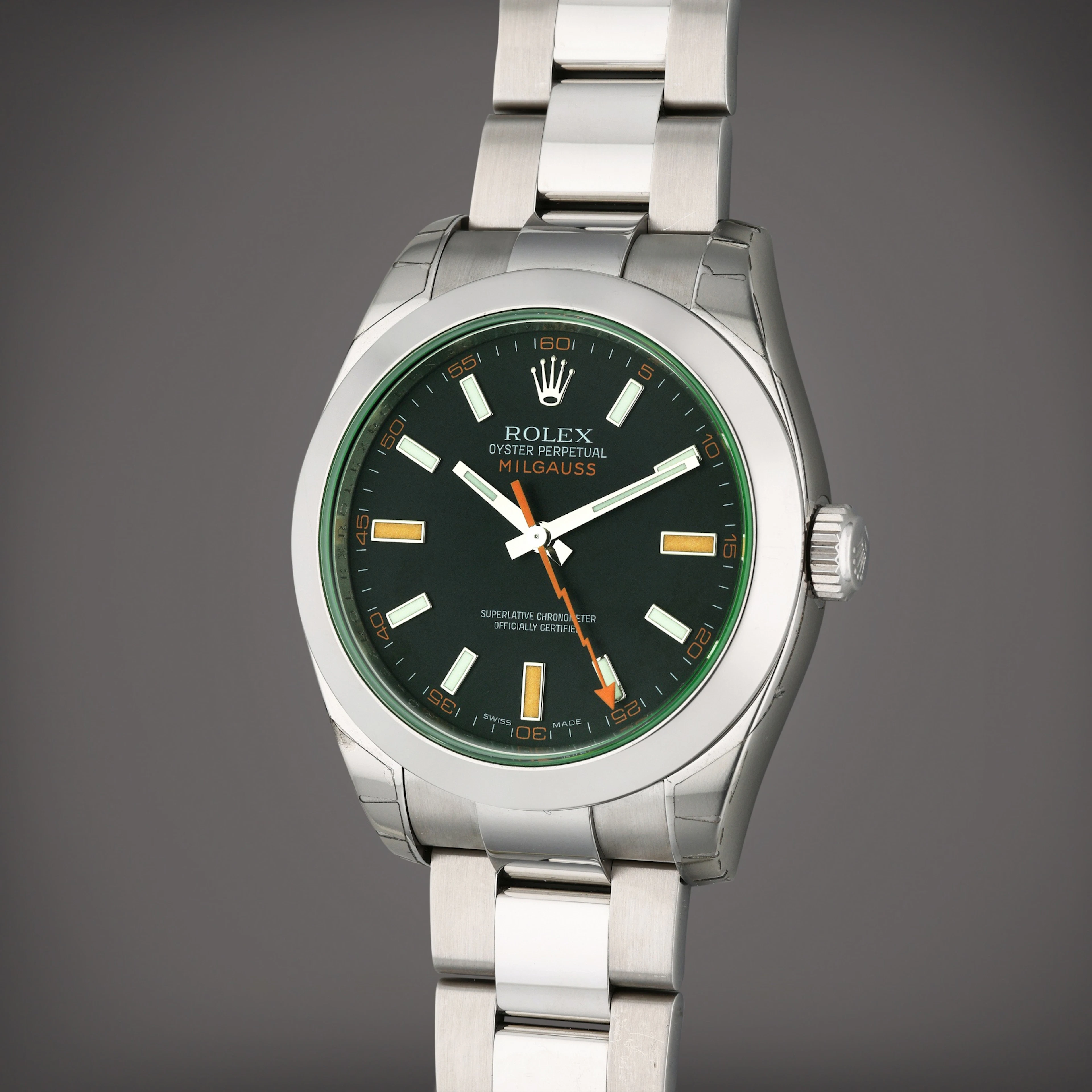 Reference 116400 Milgauss | A stainless steel automatic...