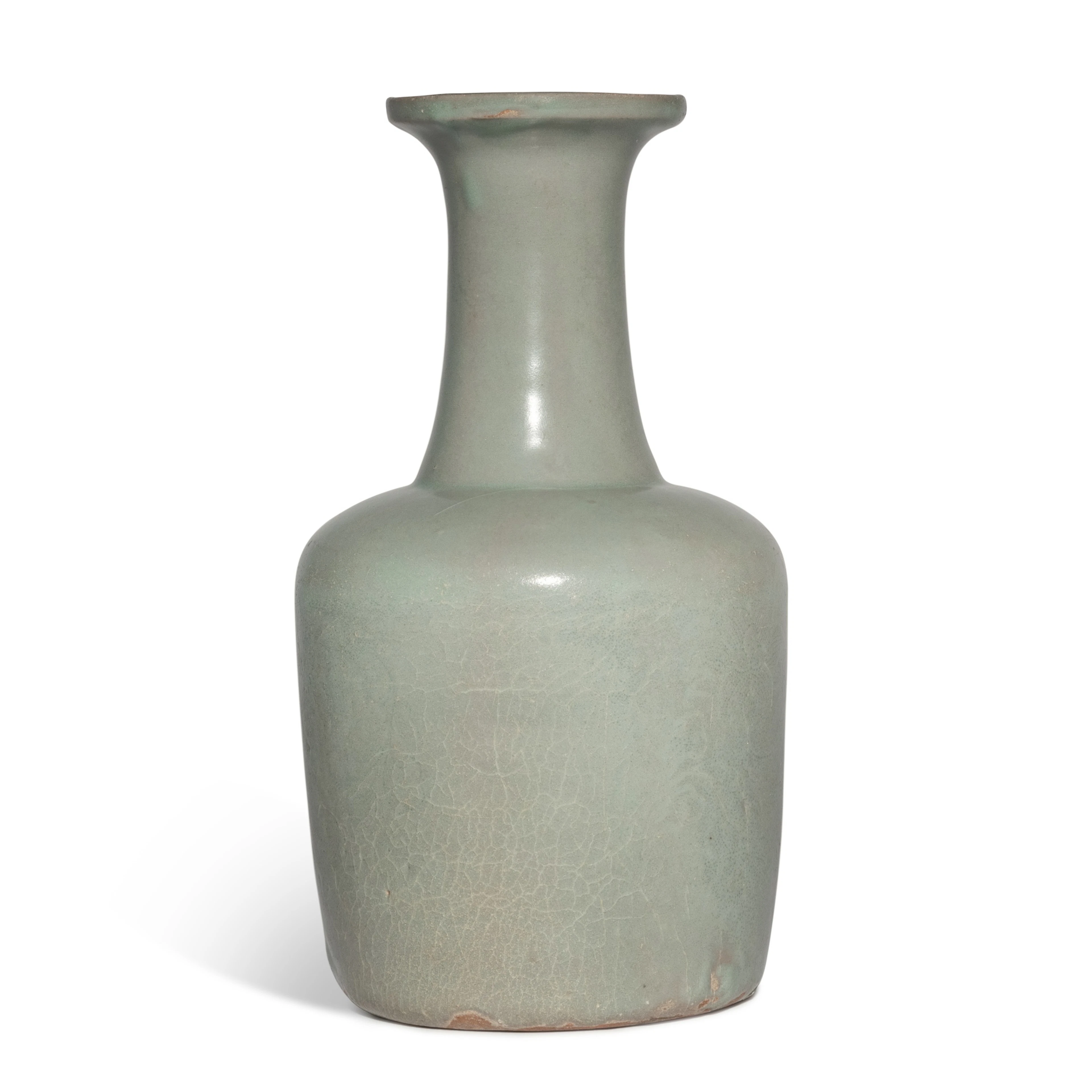 An incised celadon-glazed 'floral' mallet vase