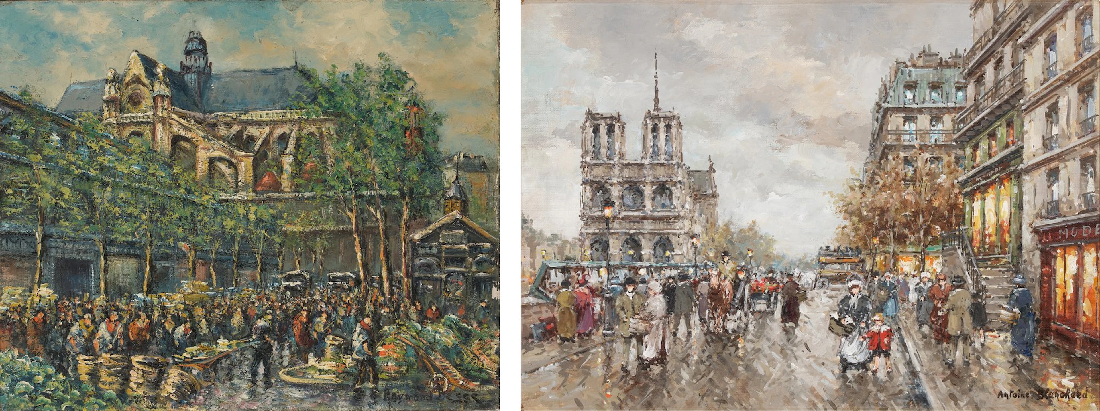 Otre Dame with the Quai Saint-Michel and Les Halles with...