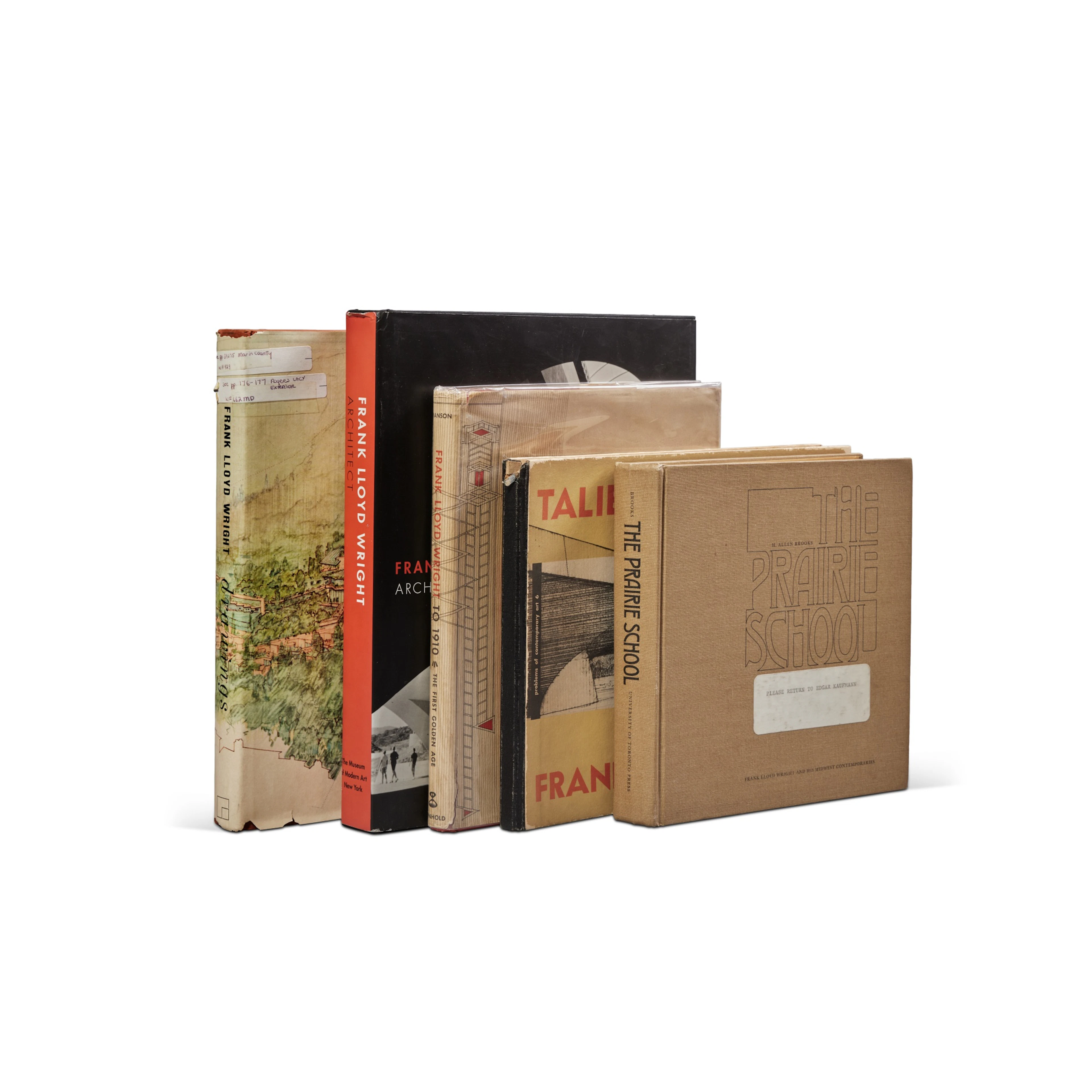 A Group of Frank Lloyd Wright and Prairie School Reference Books