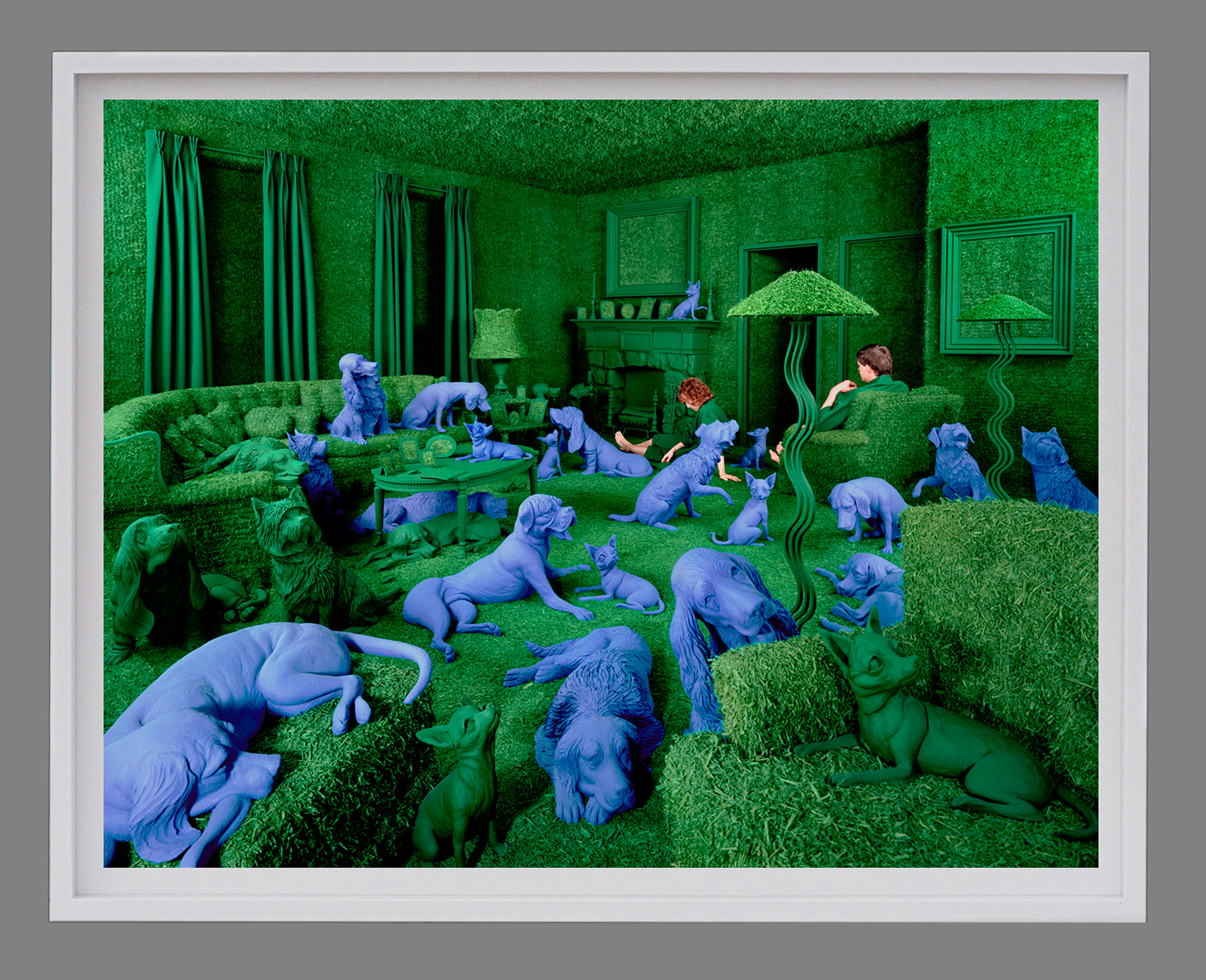 The Green House (photograph) & Moody Calm (sculpture)