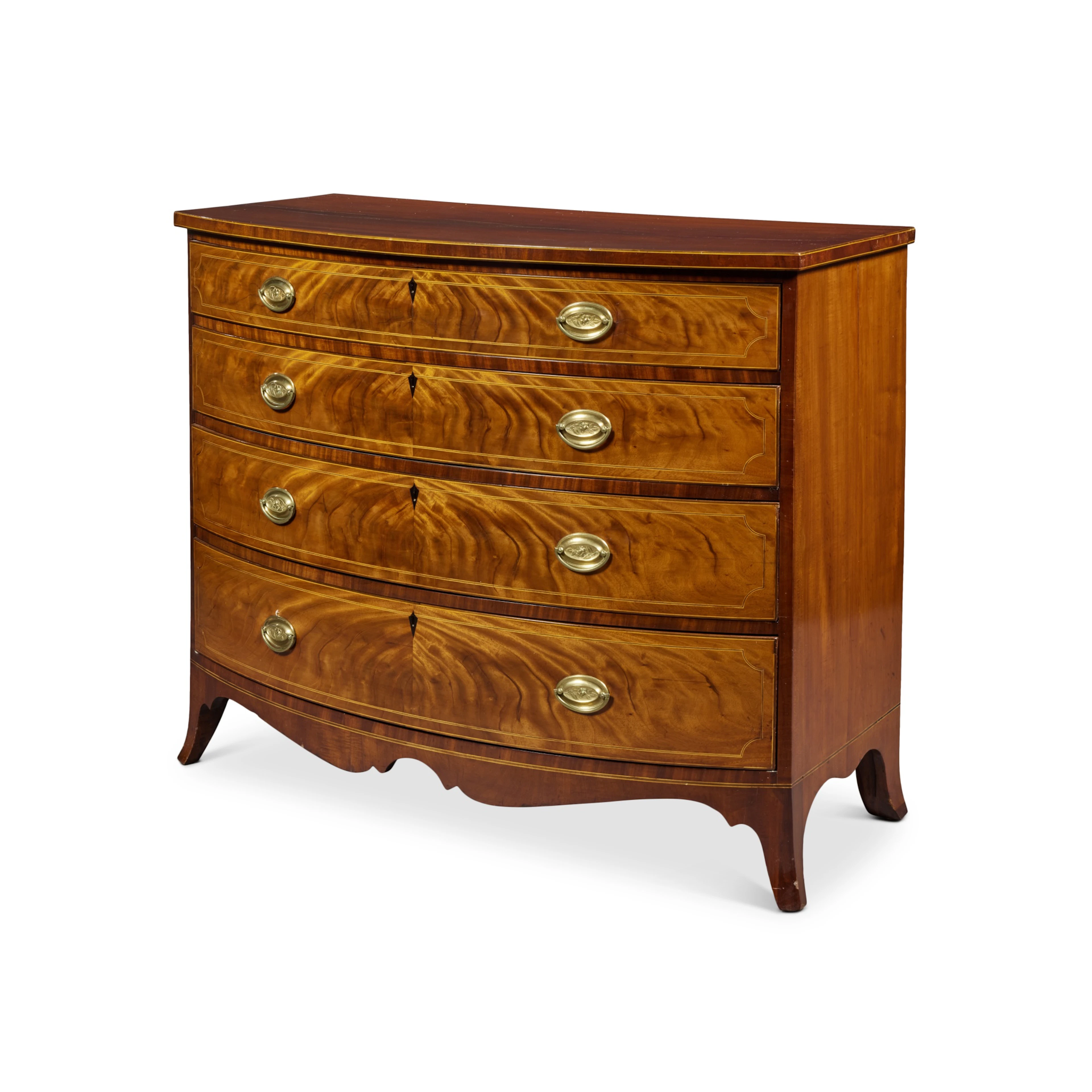 A Rare Federal Bow-Front Chest of Drawers