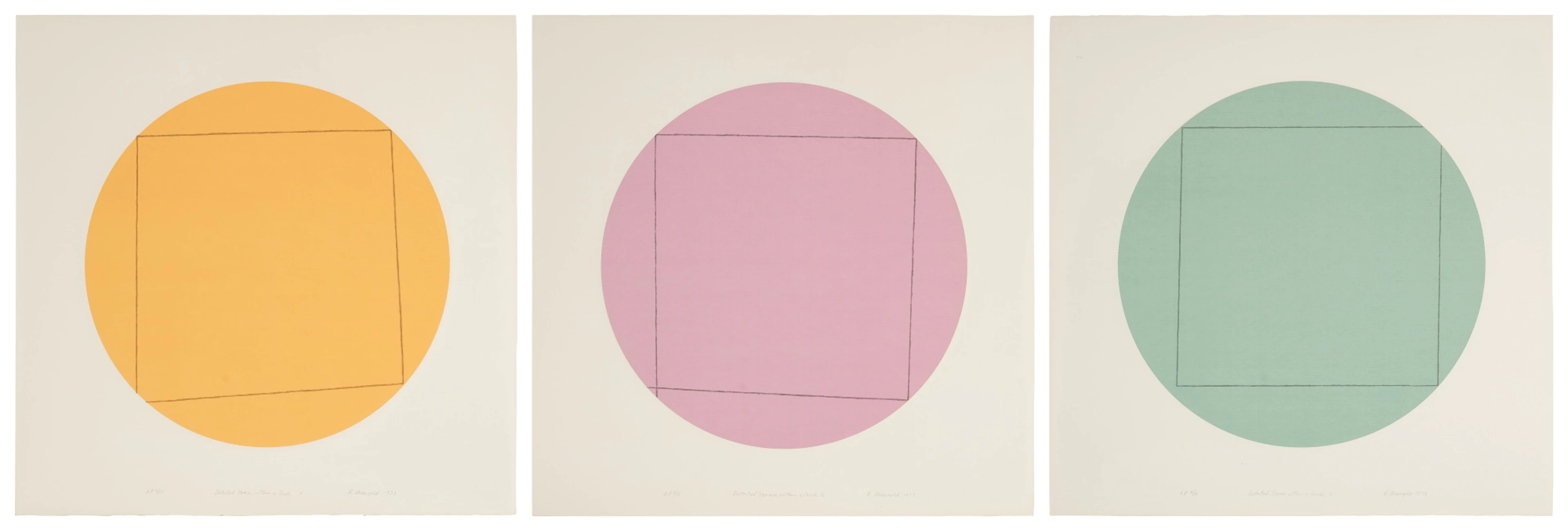 Distorted Square Within a Circle: 3 Prints
