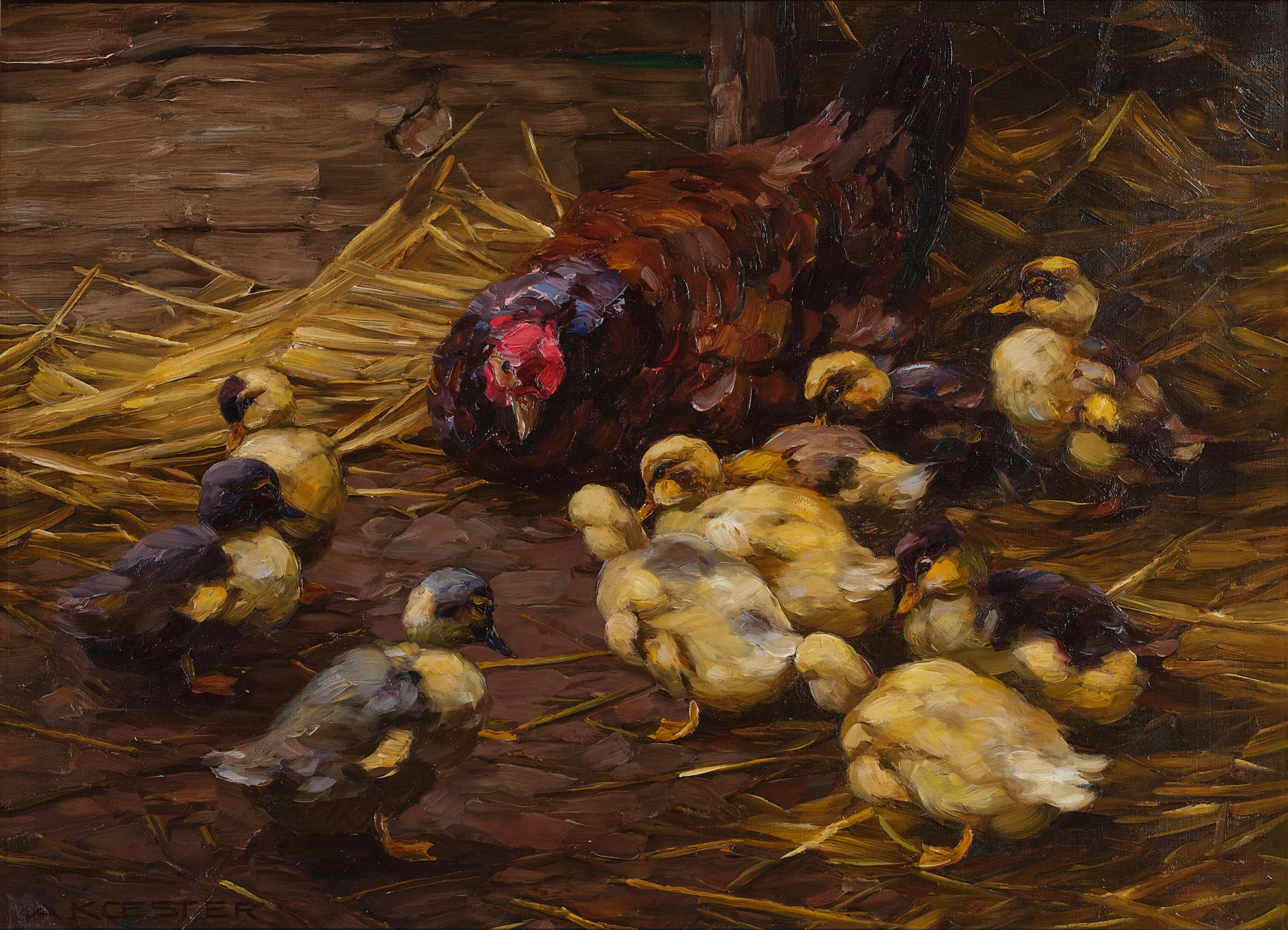Ducklings and a Mother He
