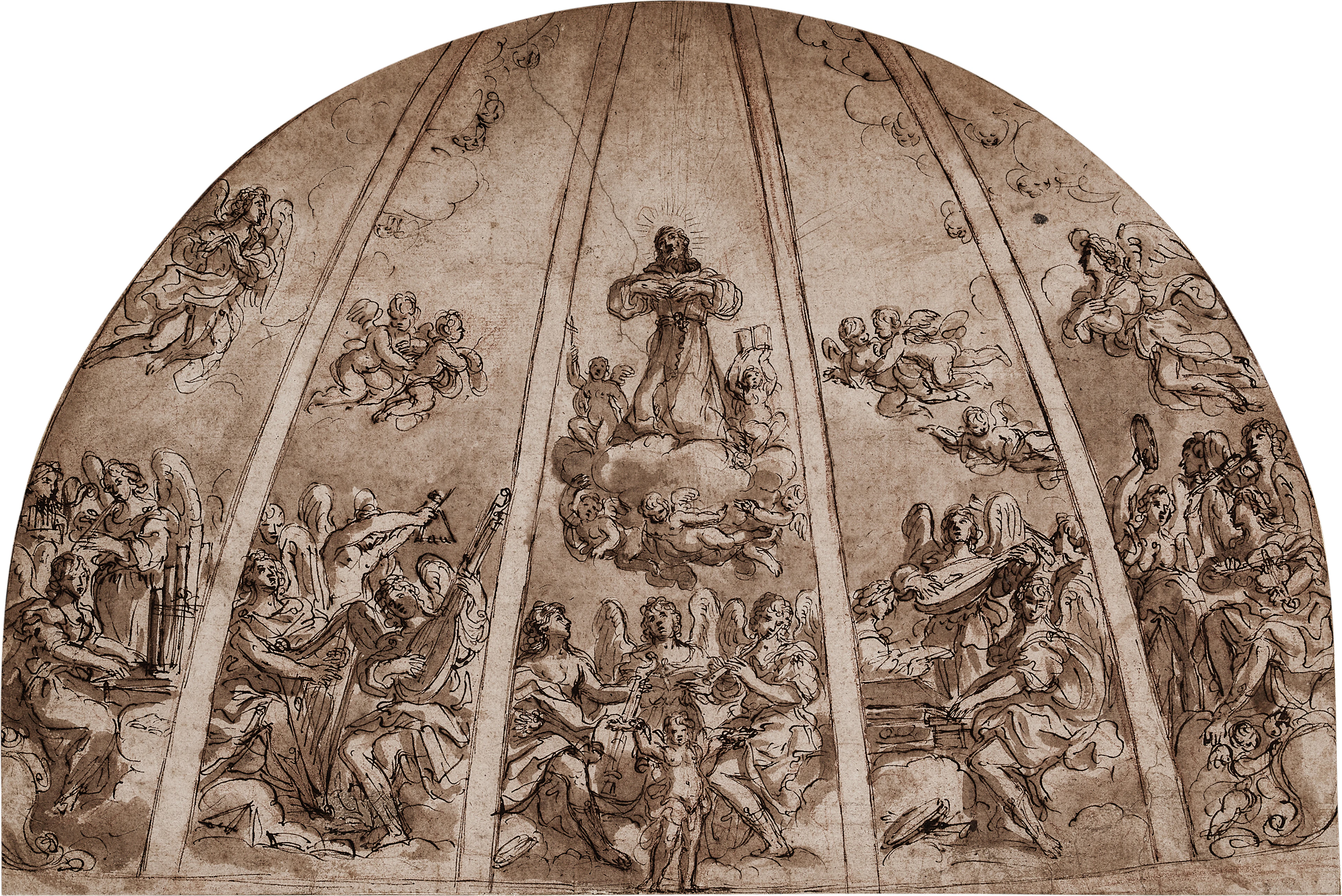 Design for an apse: The Apotheosis of St. Francis, surrounded by Angels