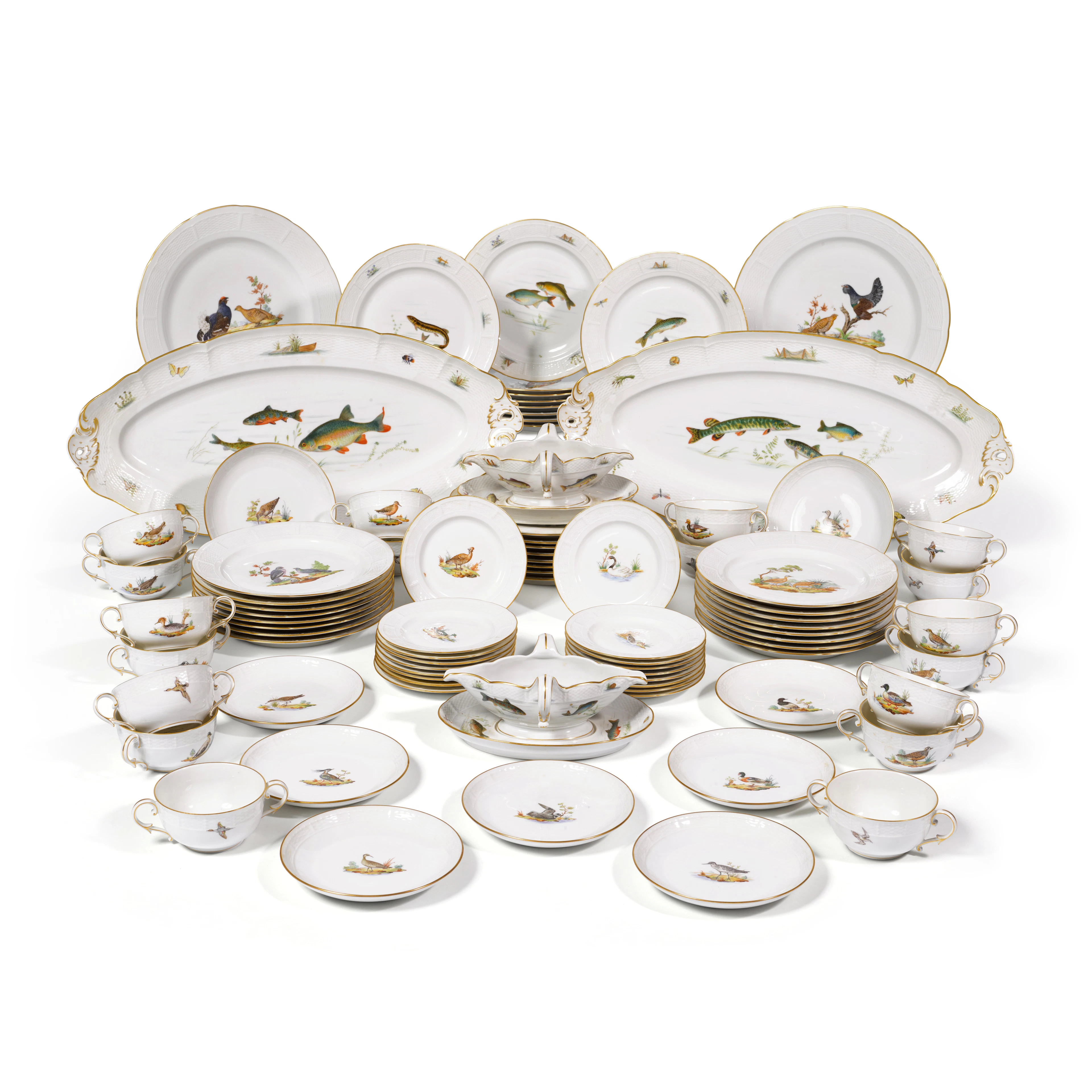 A Nymphenburg Part-Dinner and Fish Service, 20th Century
