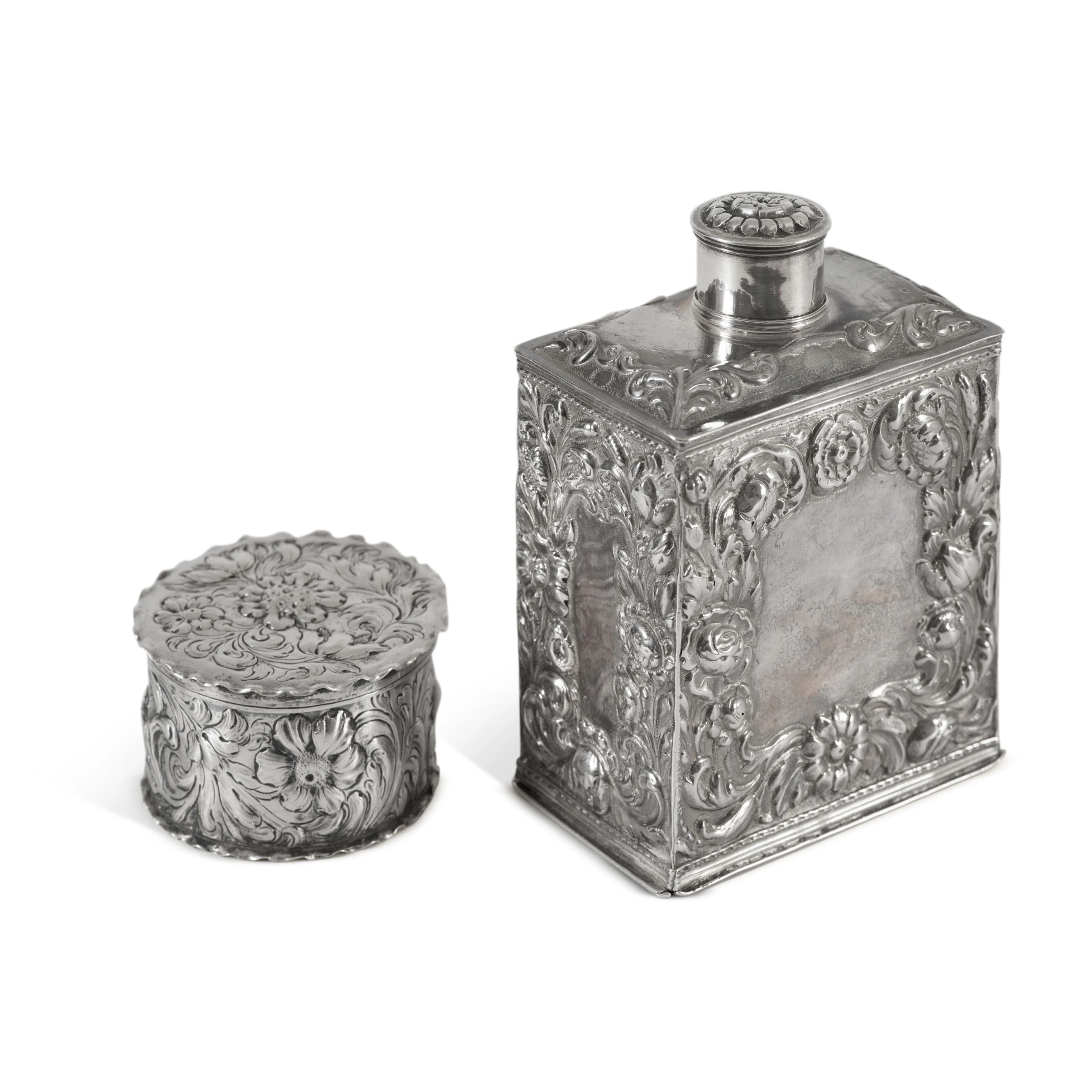 A Dutch Silver Tea Caddy and Knot Box