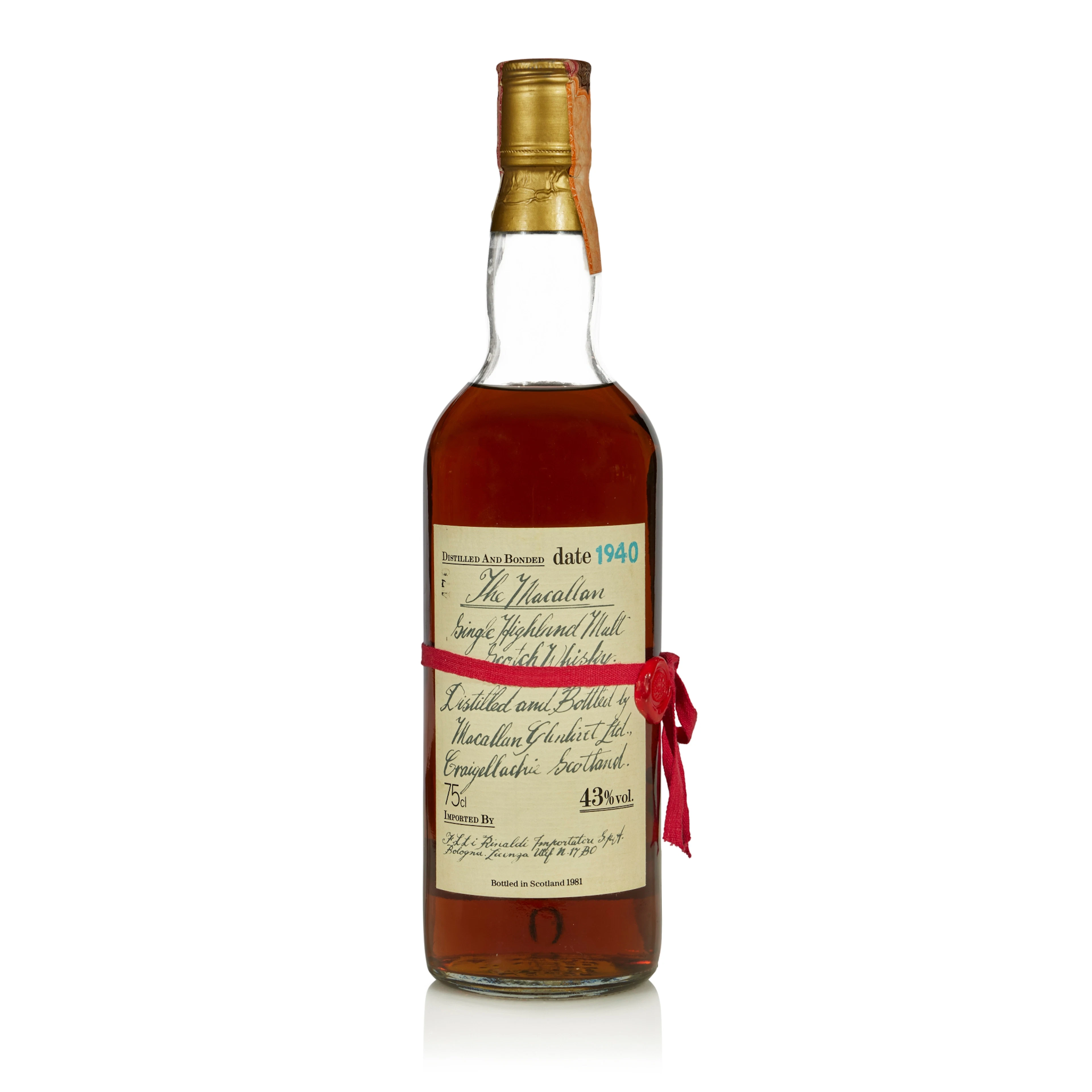 The Macallan Handwritten Label 43.0 abv 1940 (1 BT 75cl)