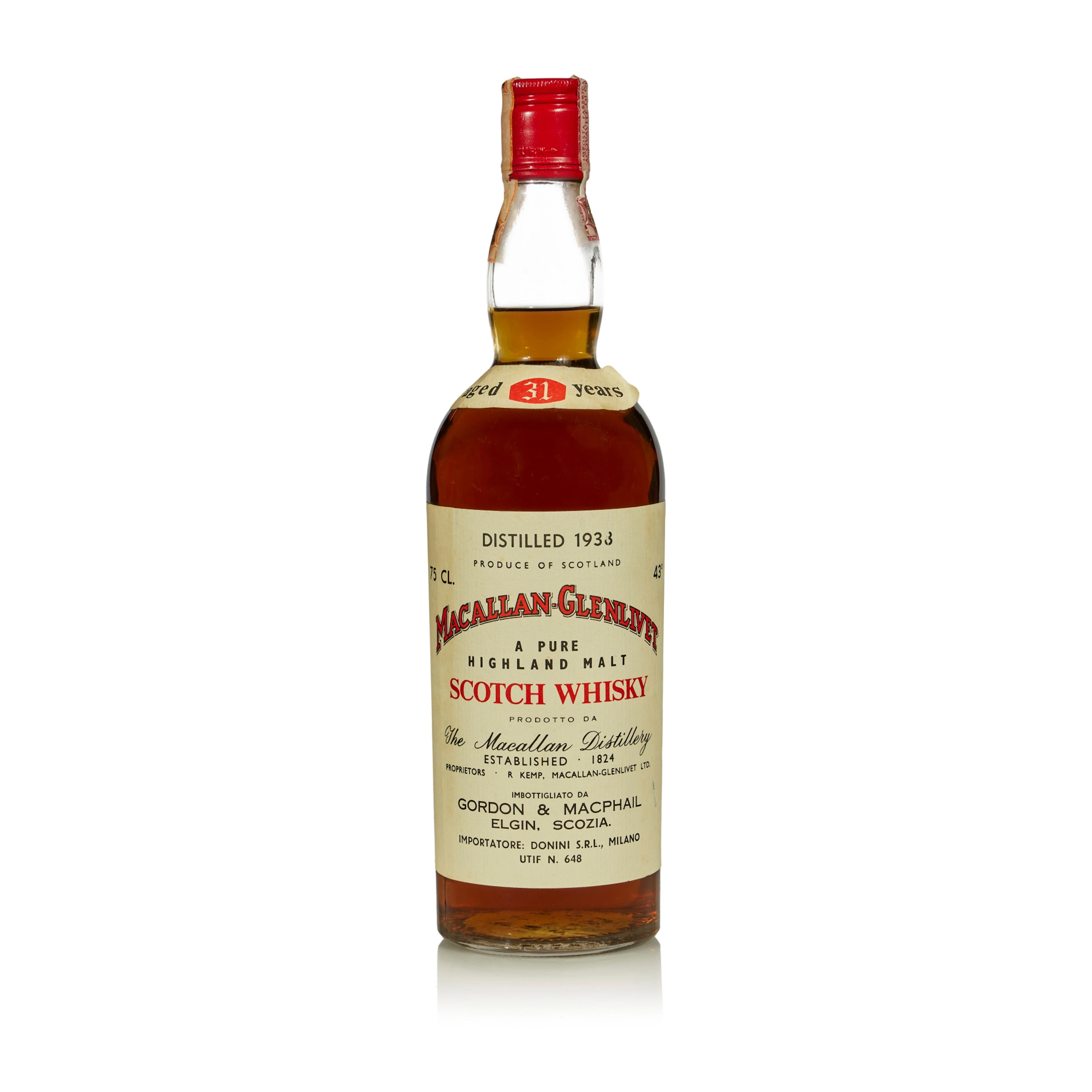 Macallan Glenlivet Gordon & MacPhail 31 Year Old 43.0 abv 1938 (1 BT 75cl)