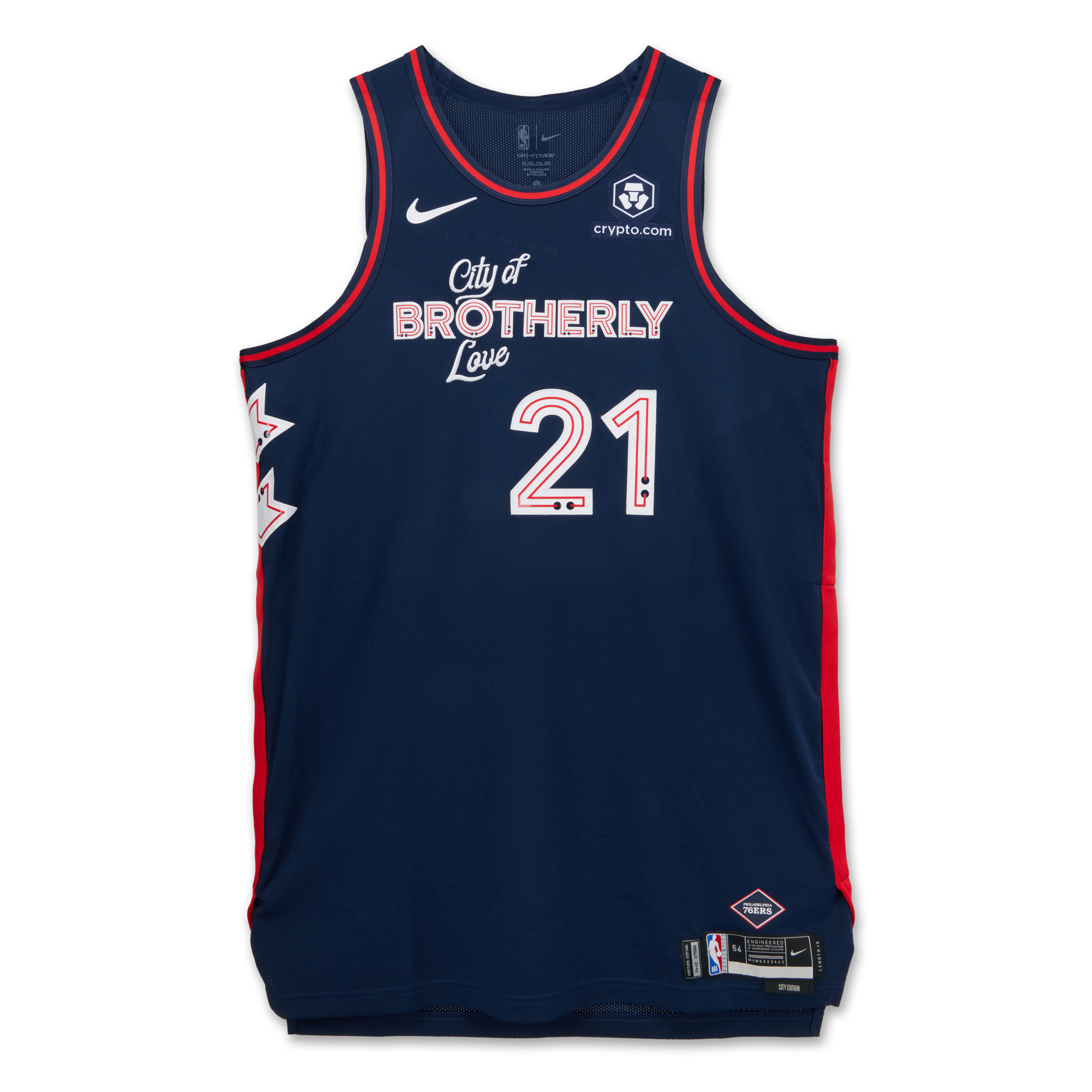 Joel Embiid Philadelphia 76ers 2023-2024 Game Worn City...