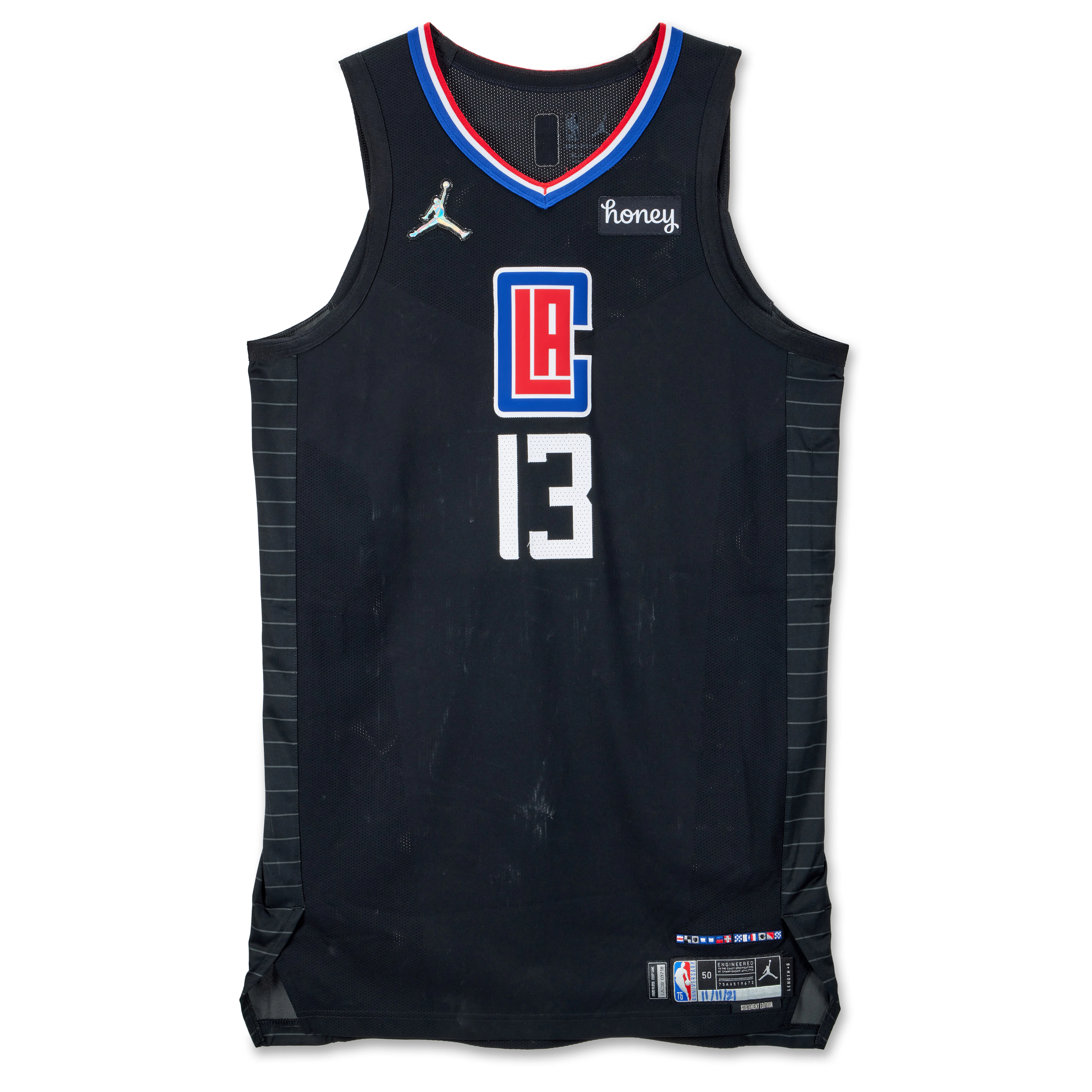 Paul George Los Angeles Clippers 2021-2022 Game Worn Statement Edition Jersey