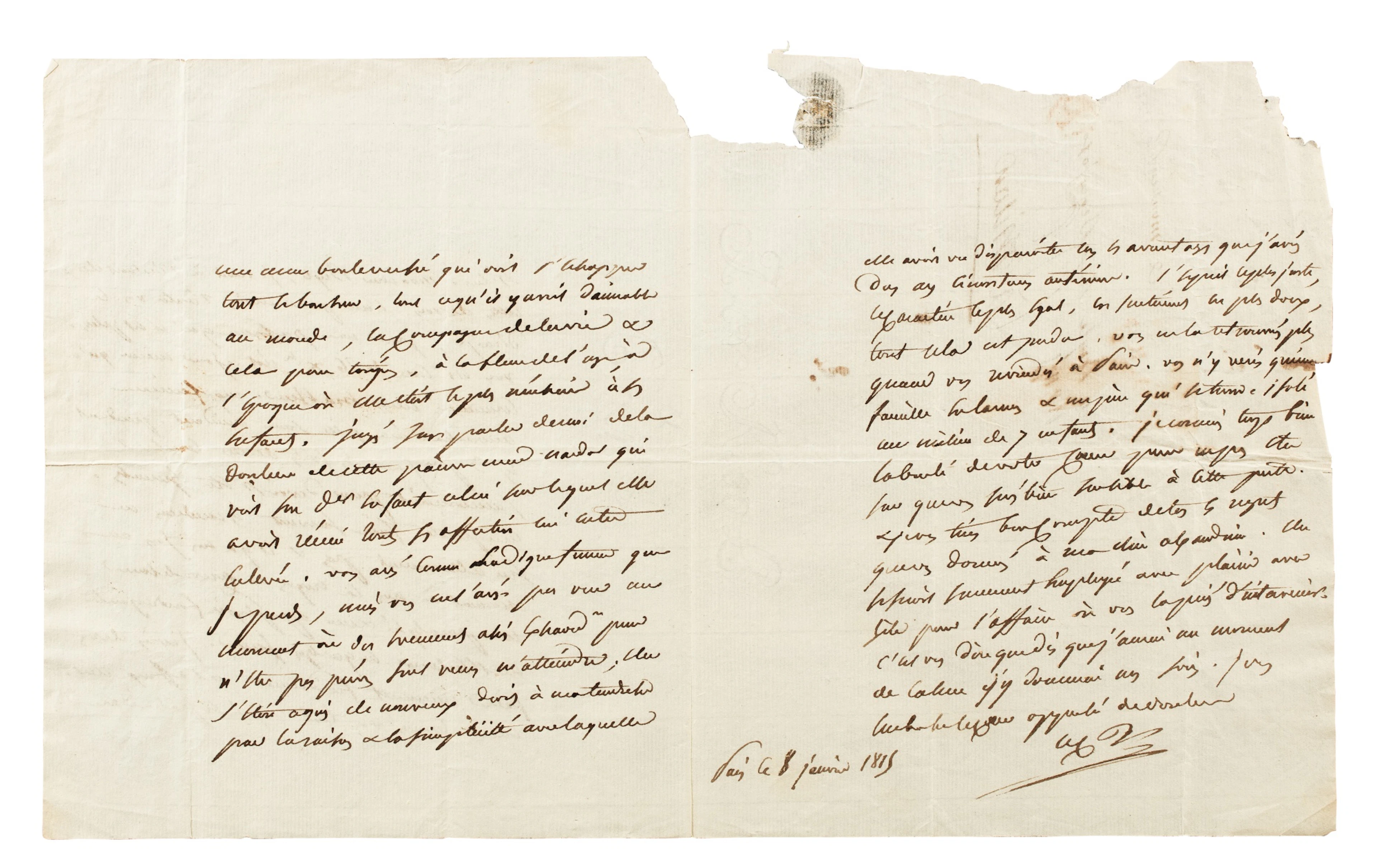 Lettre du comte Pierre Daru à Stendhal