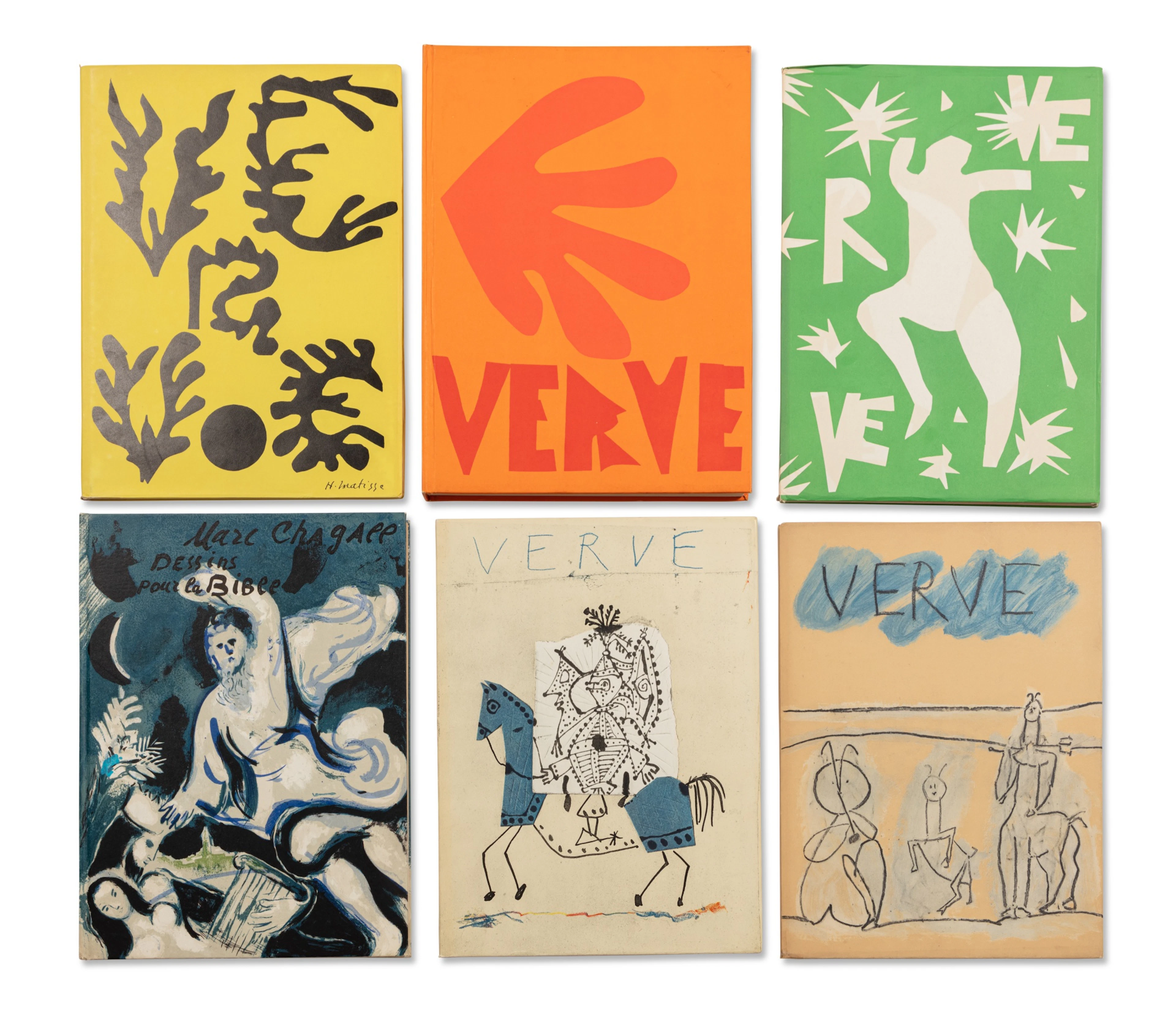 9 couvertures de la revue Verve. [Avec :] 6 numéros, en parfait état.