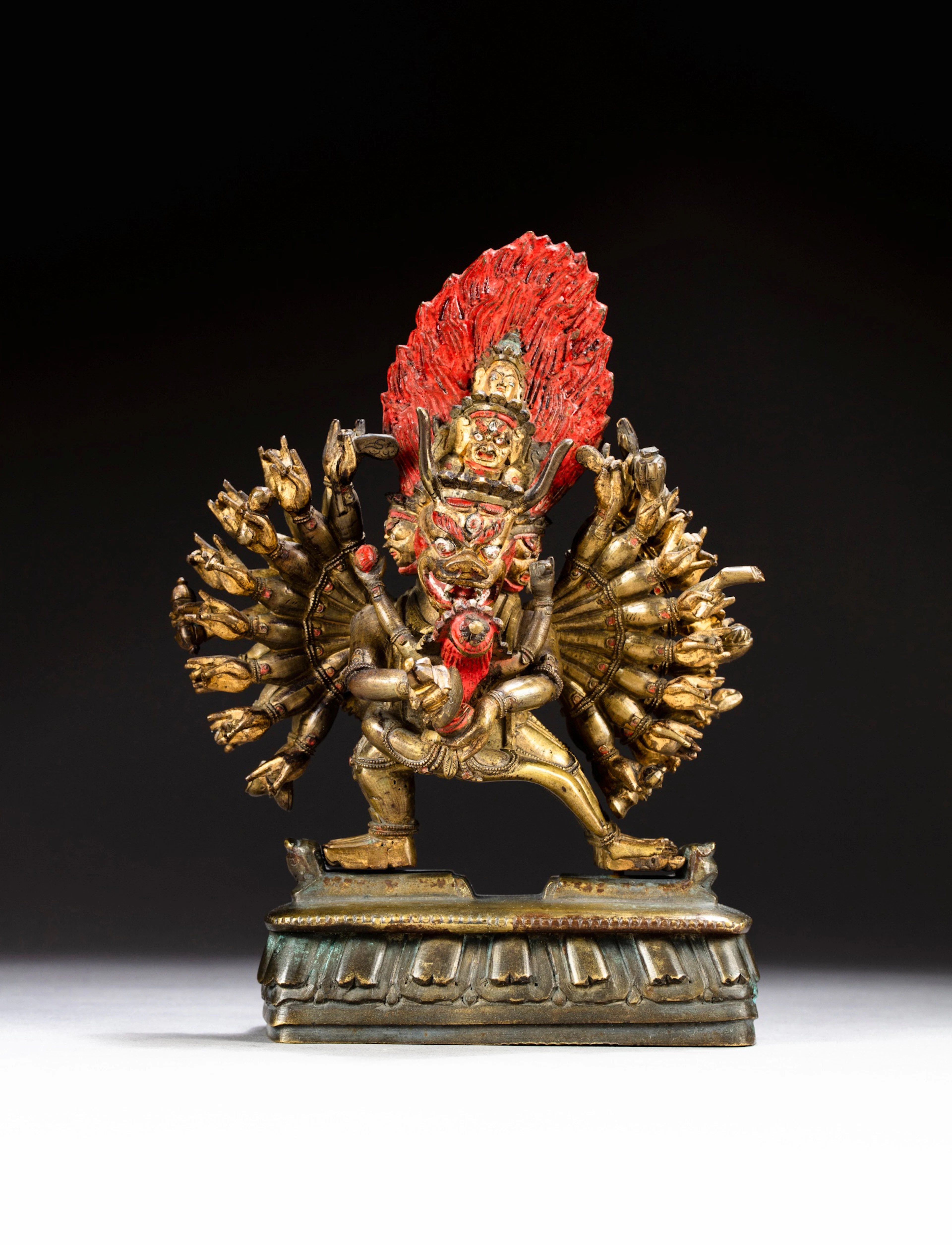 A gilt-bronze figure of Vajrabhairava