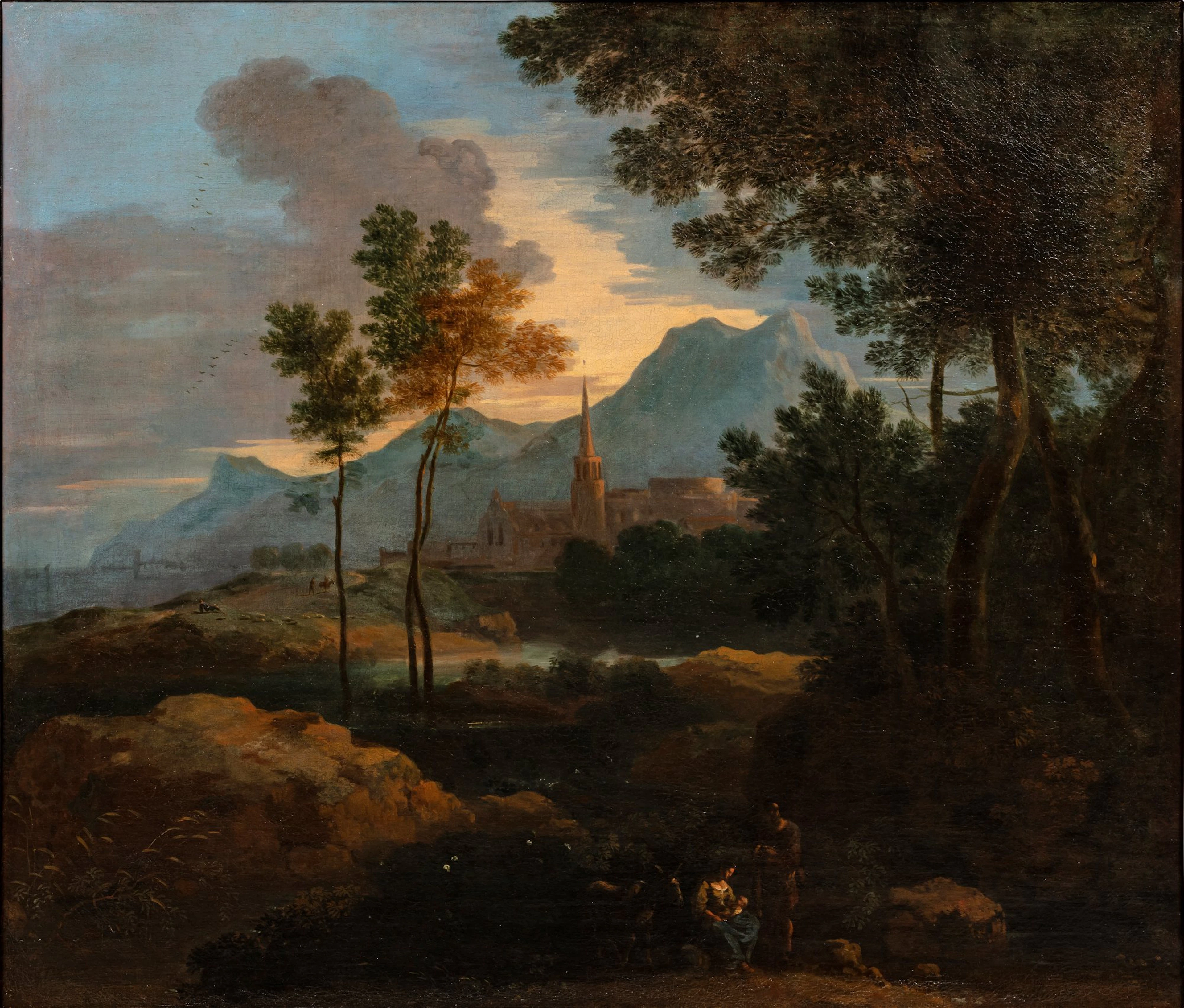 Wooded landscape with the Rest during the Flight into...