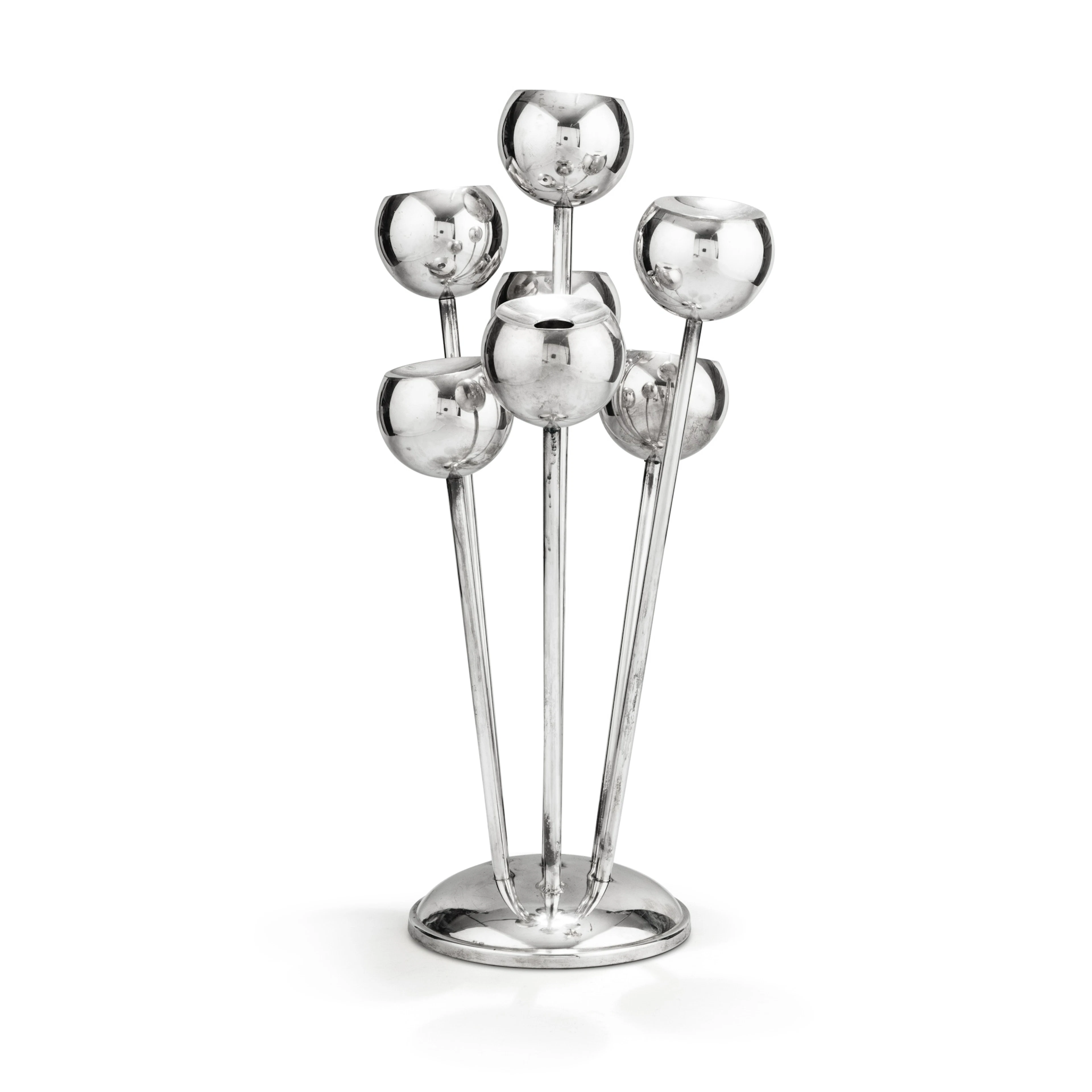 An Italian silver candelabra with 7 spheres